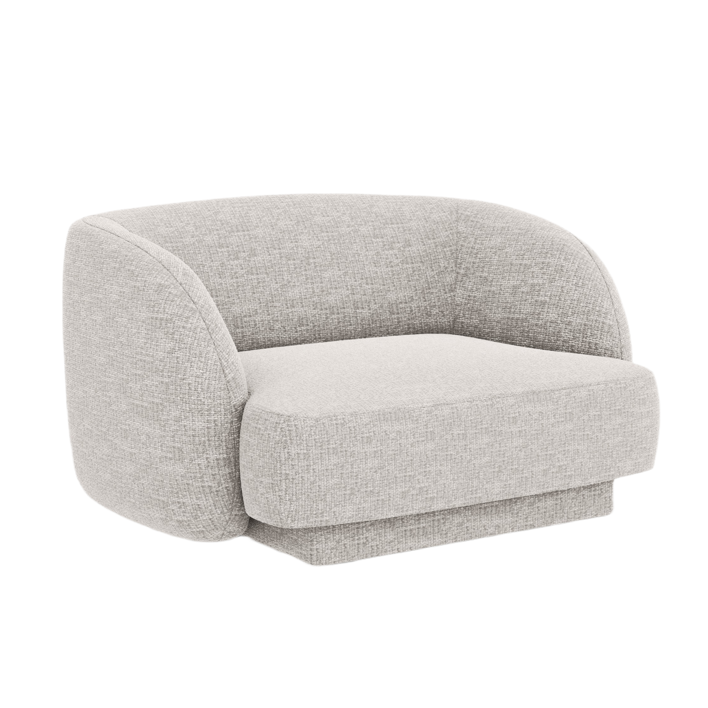 MILEY Light Gray Chenille Silk Armchair