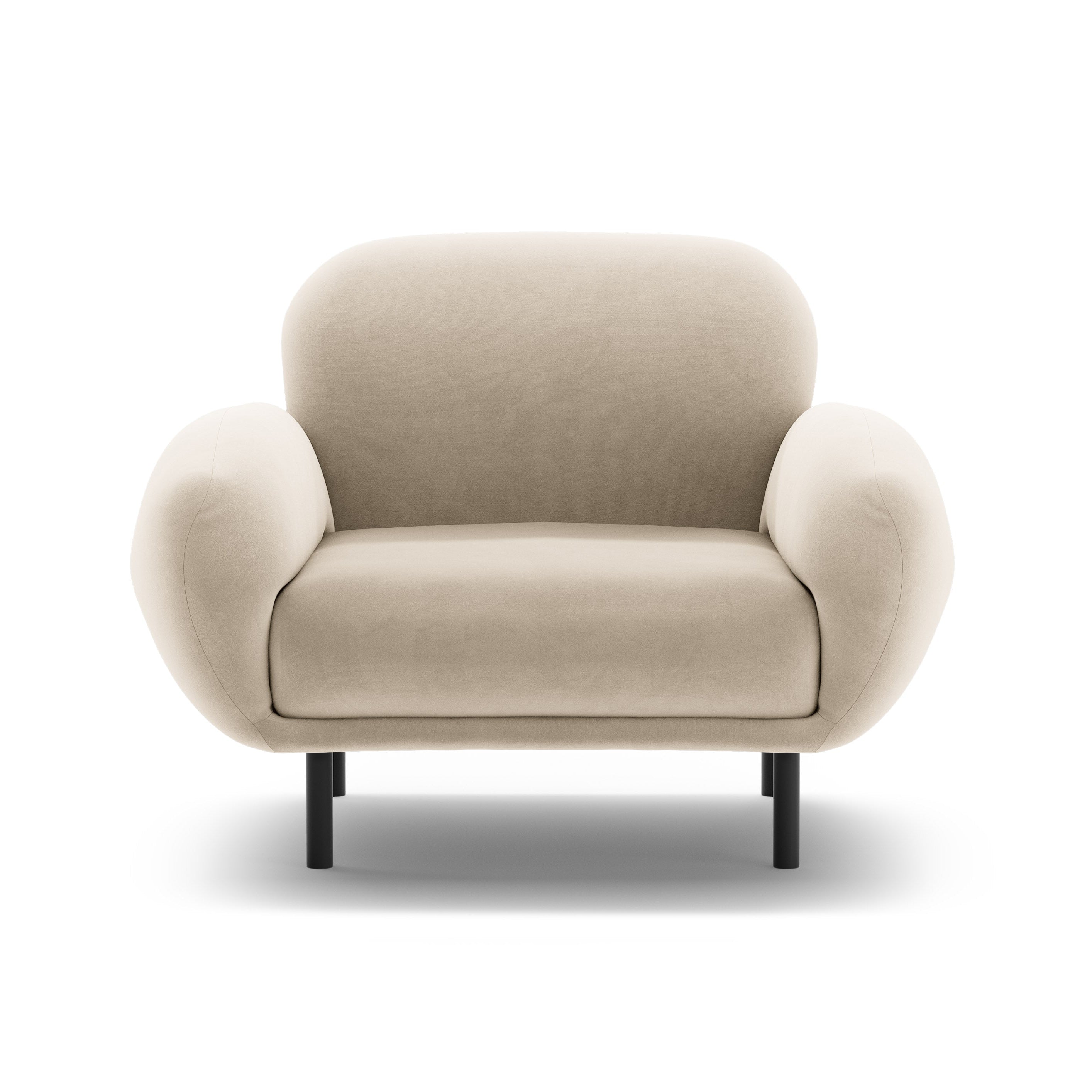 Velvet armchair POPPY ecru