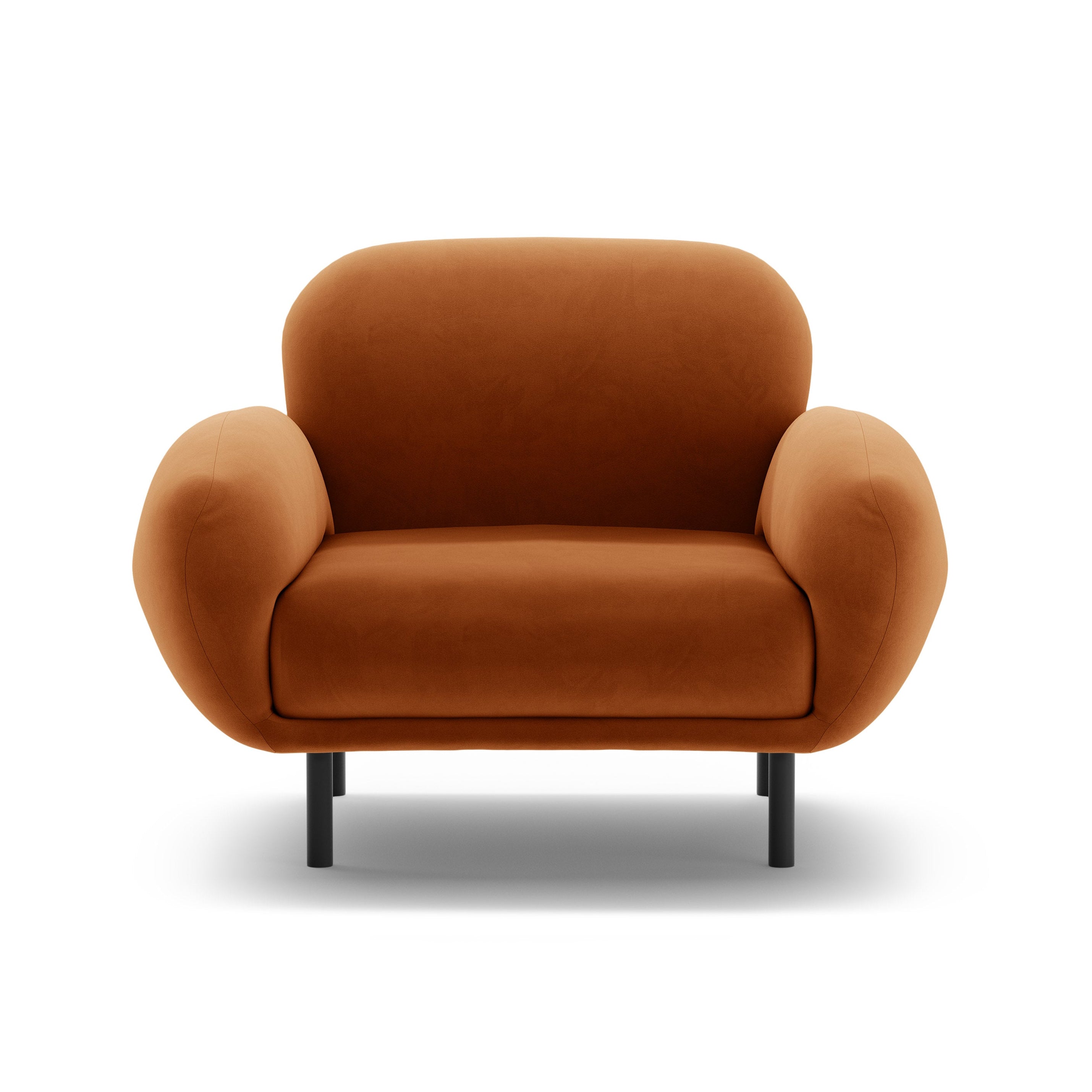 Fotel zamatový POPPY terakota