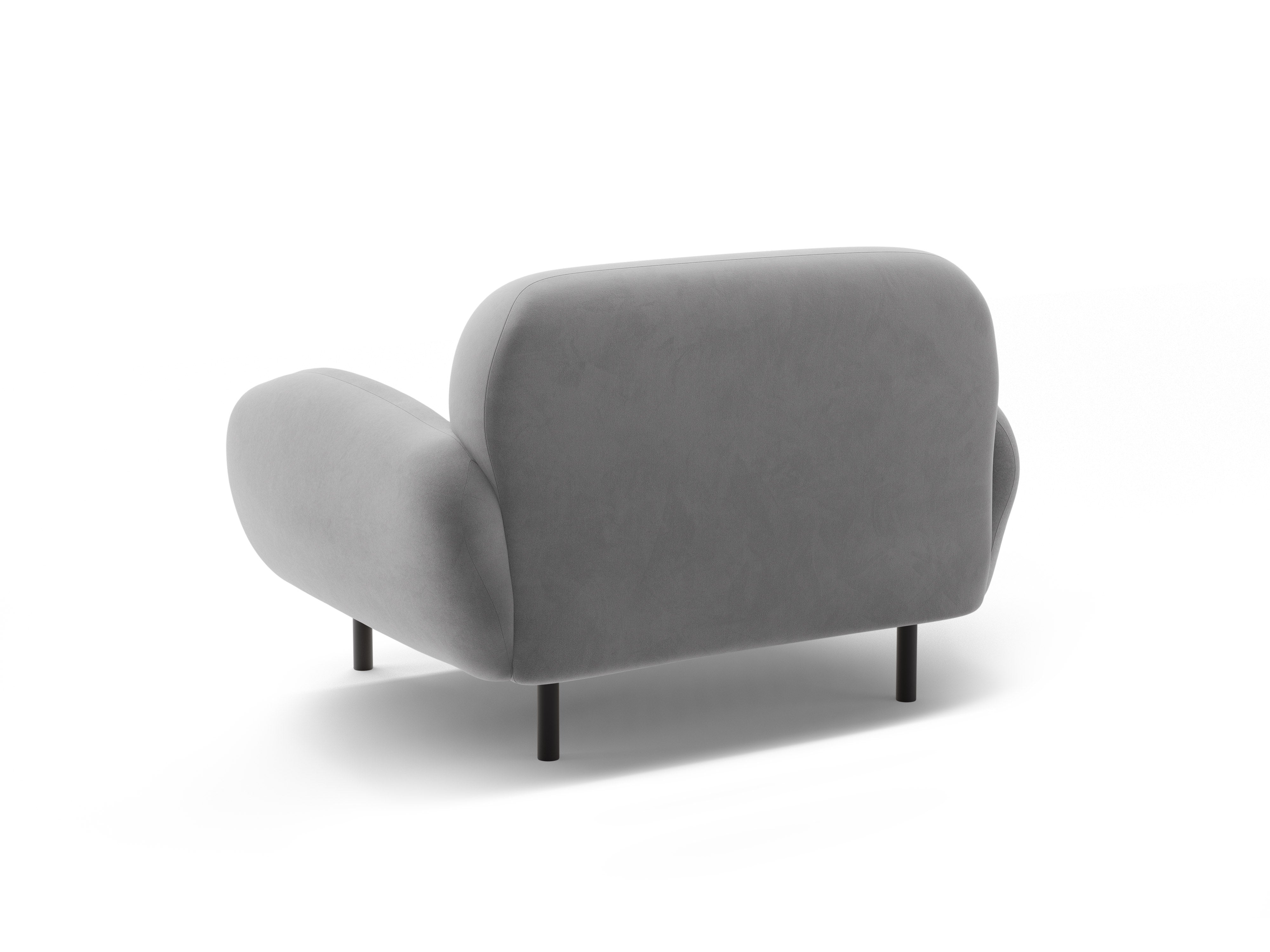 Sametové kreslo POPPY svetlosivé