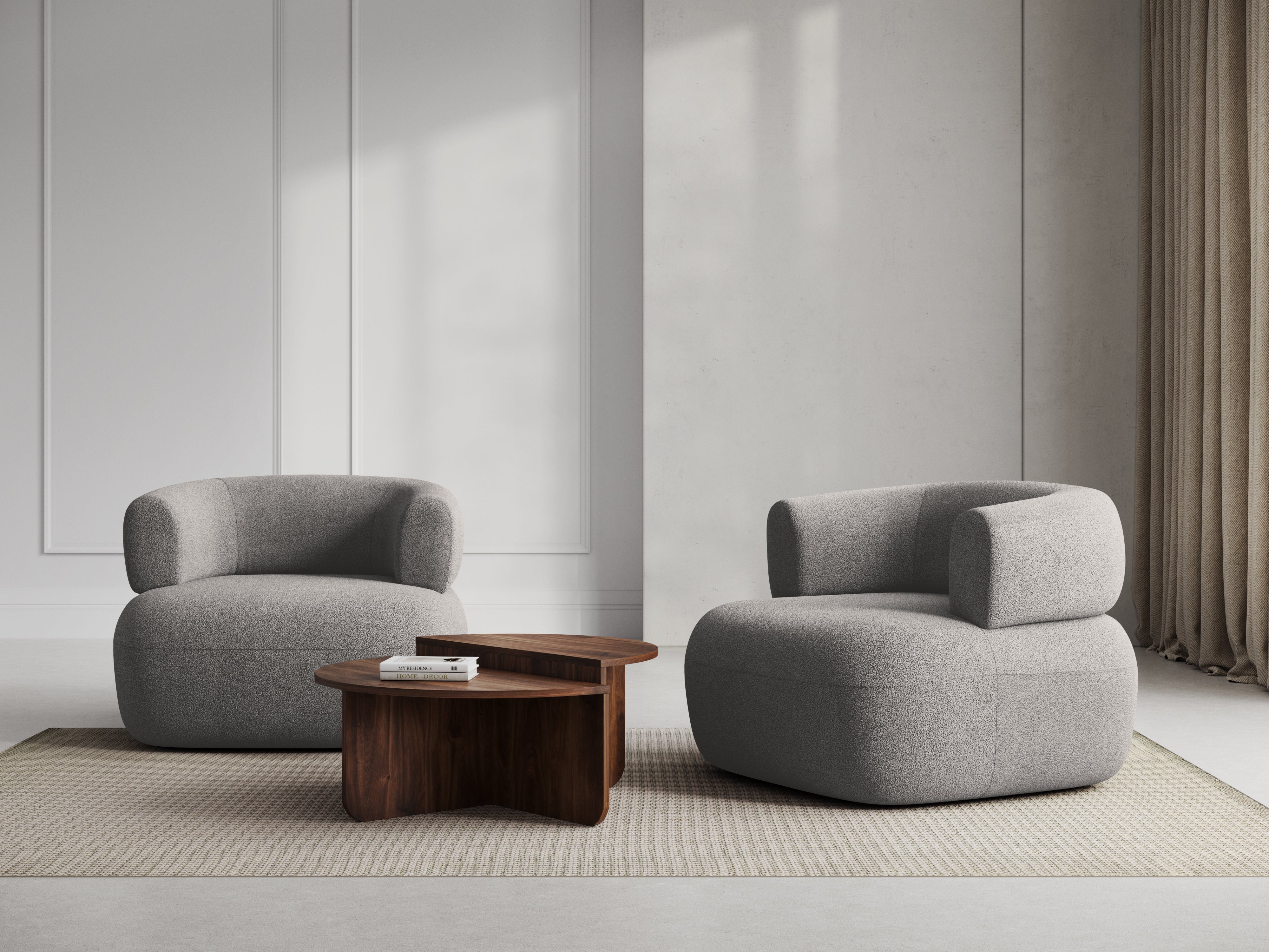 JENNY Armchair Light Gray Boucle