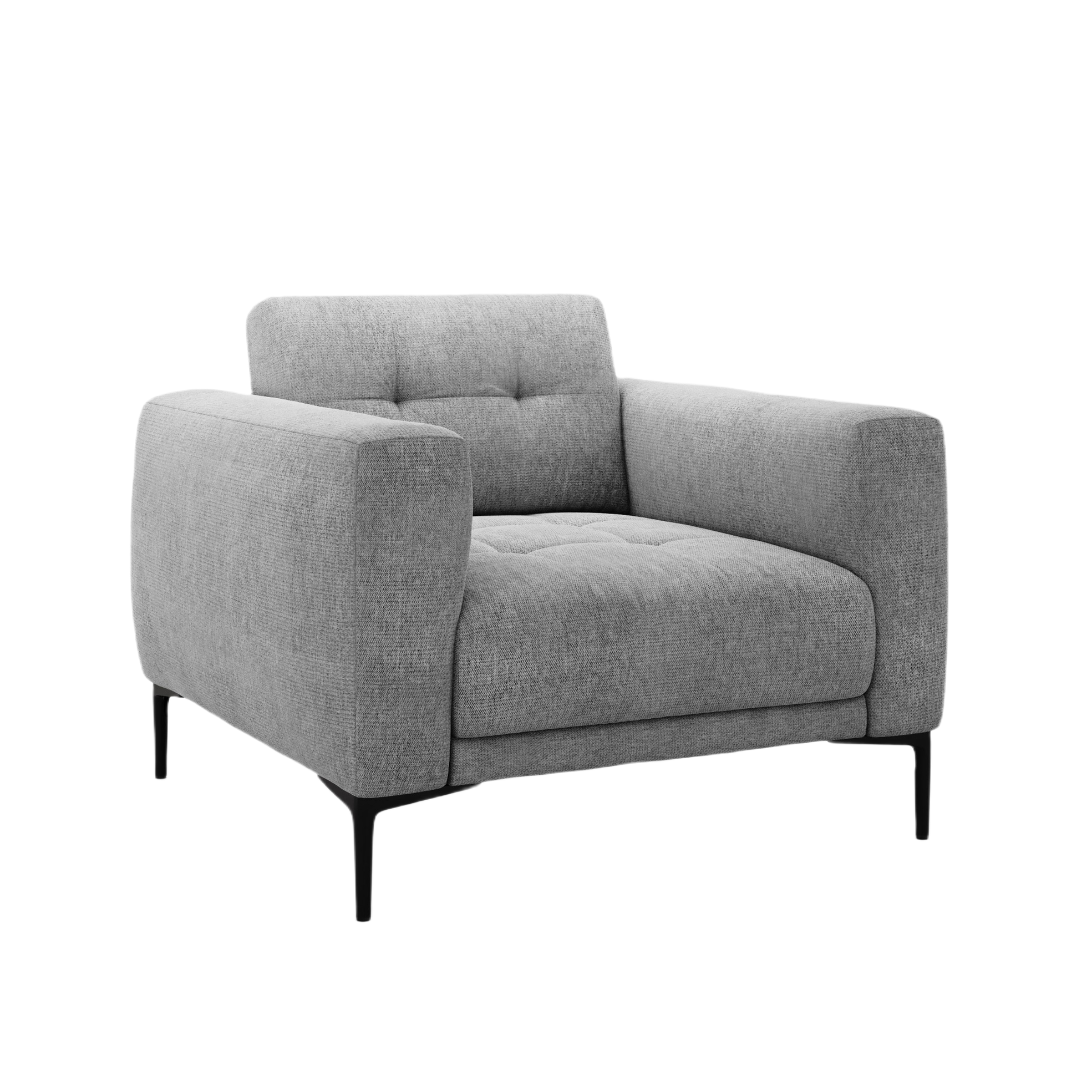 Fotel BEMY šedý s jemným zamatom