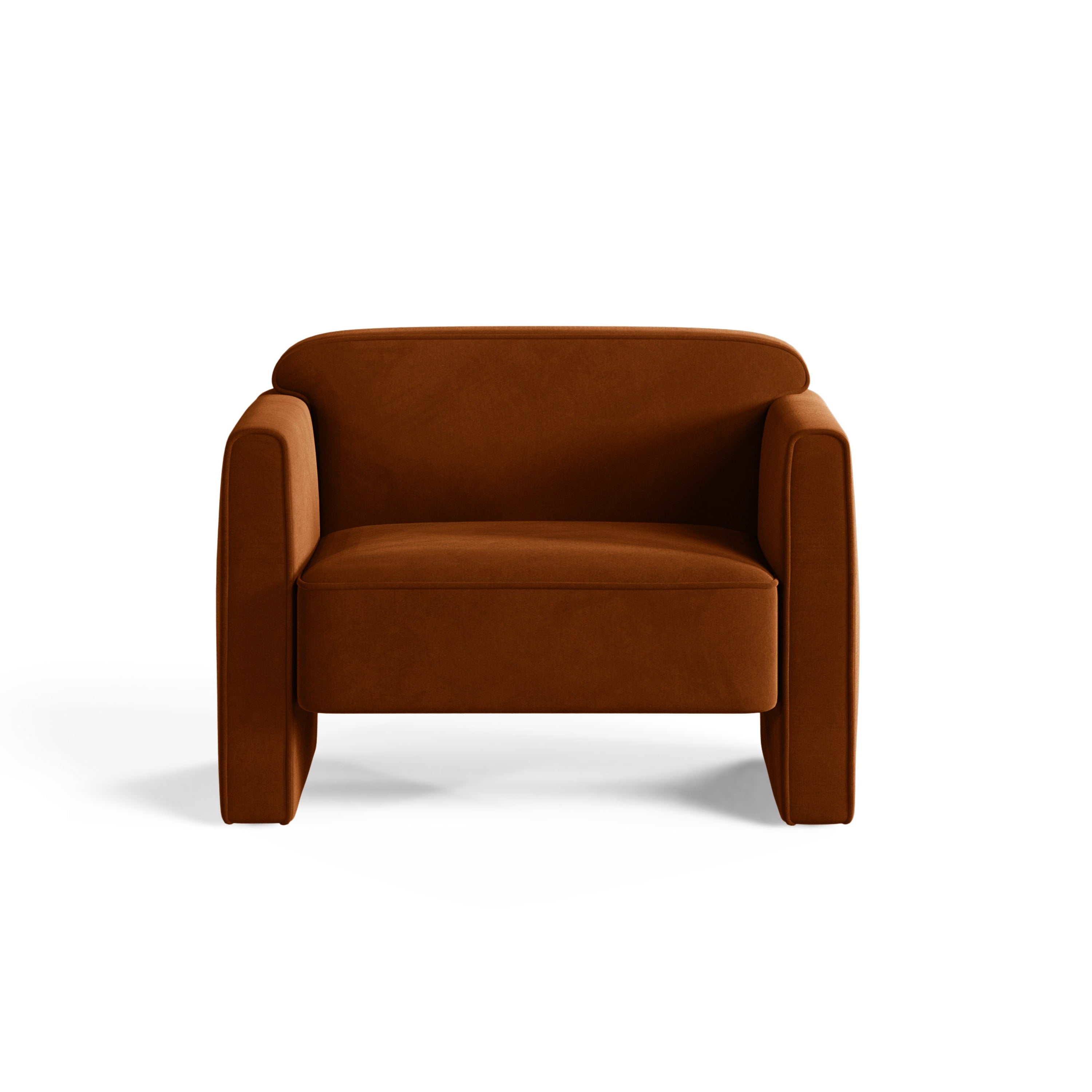 Velvet Armchair ABBY Terracotta