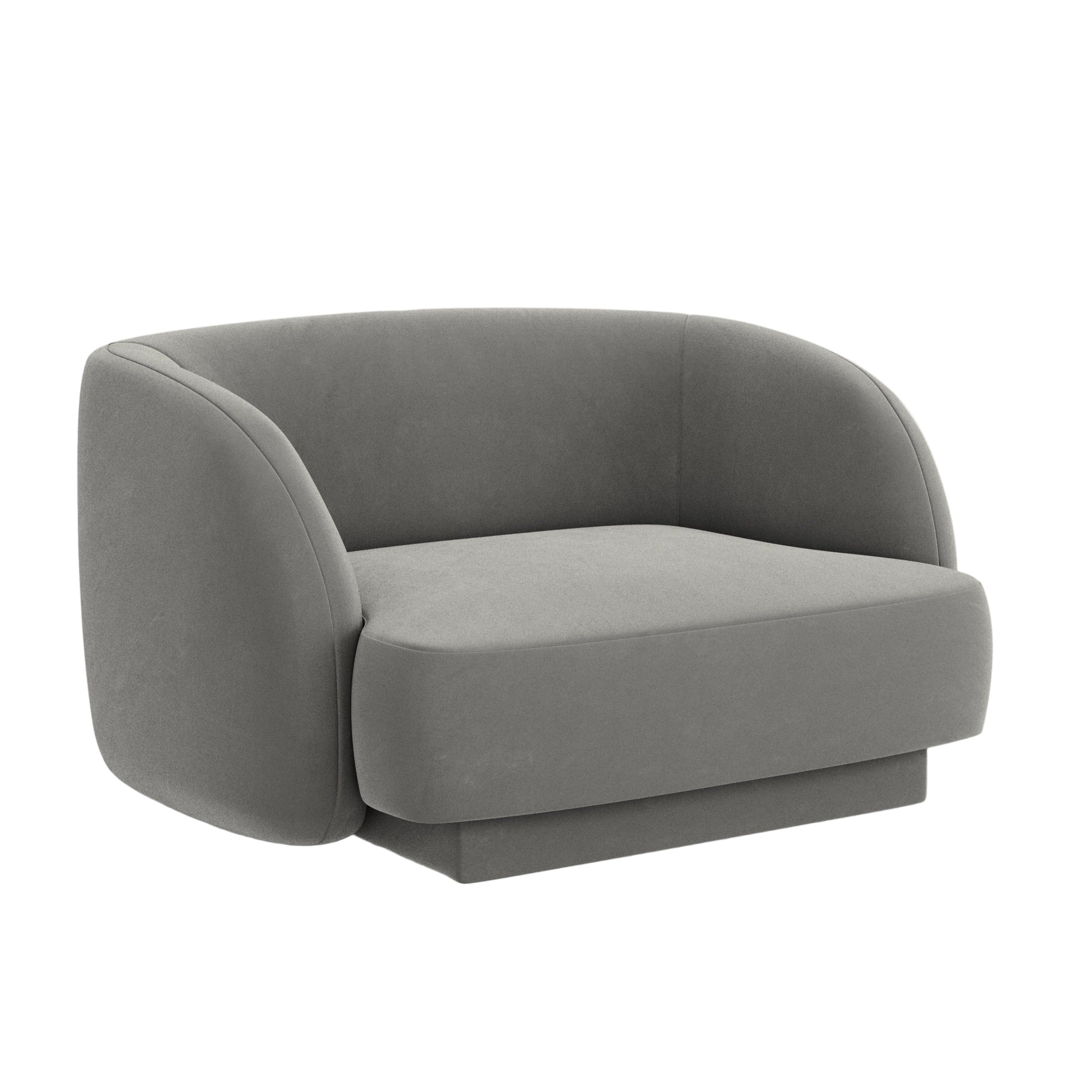 Fotel aksamitny MILEY jasnoszary Micadoni Eye on Design