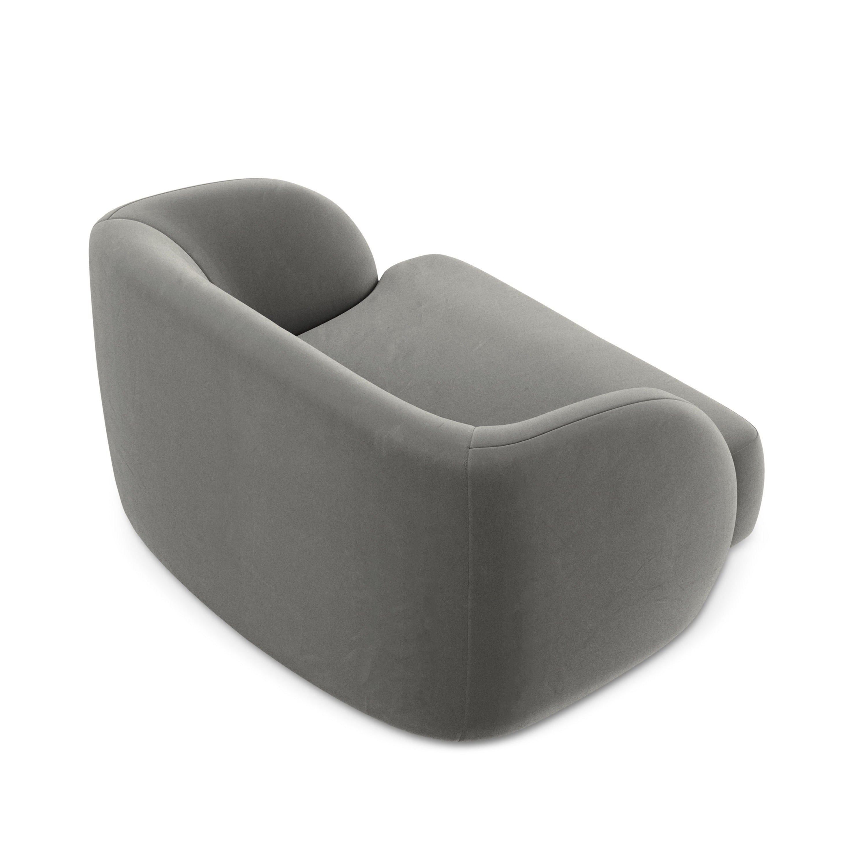 Fotel aksamitny MILEY jasnoszary Micadoni Eye on Design
