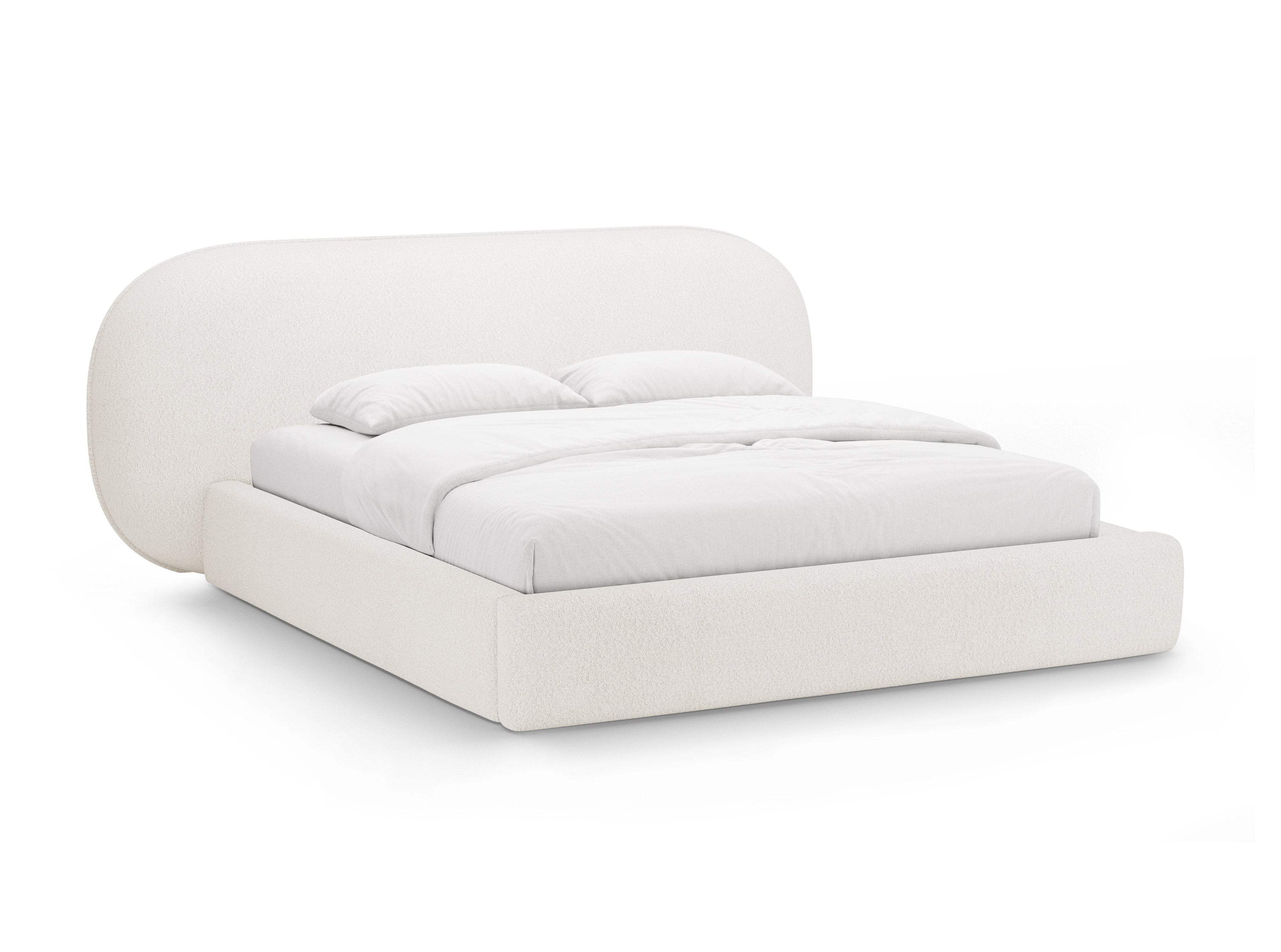 OVALO Bed White Boucle