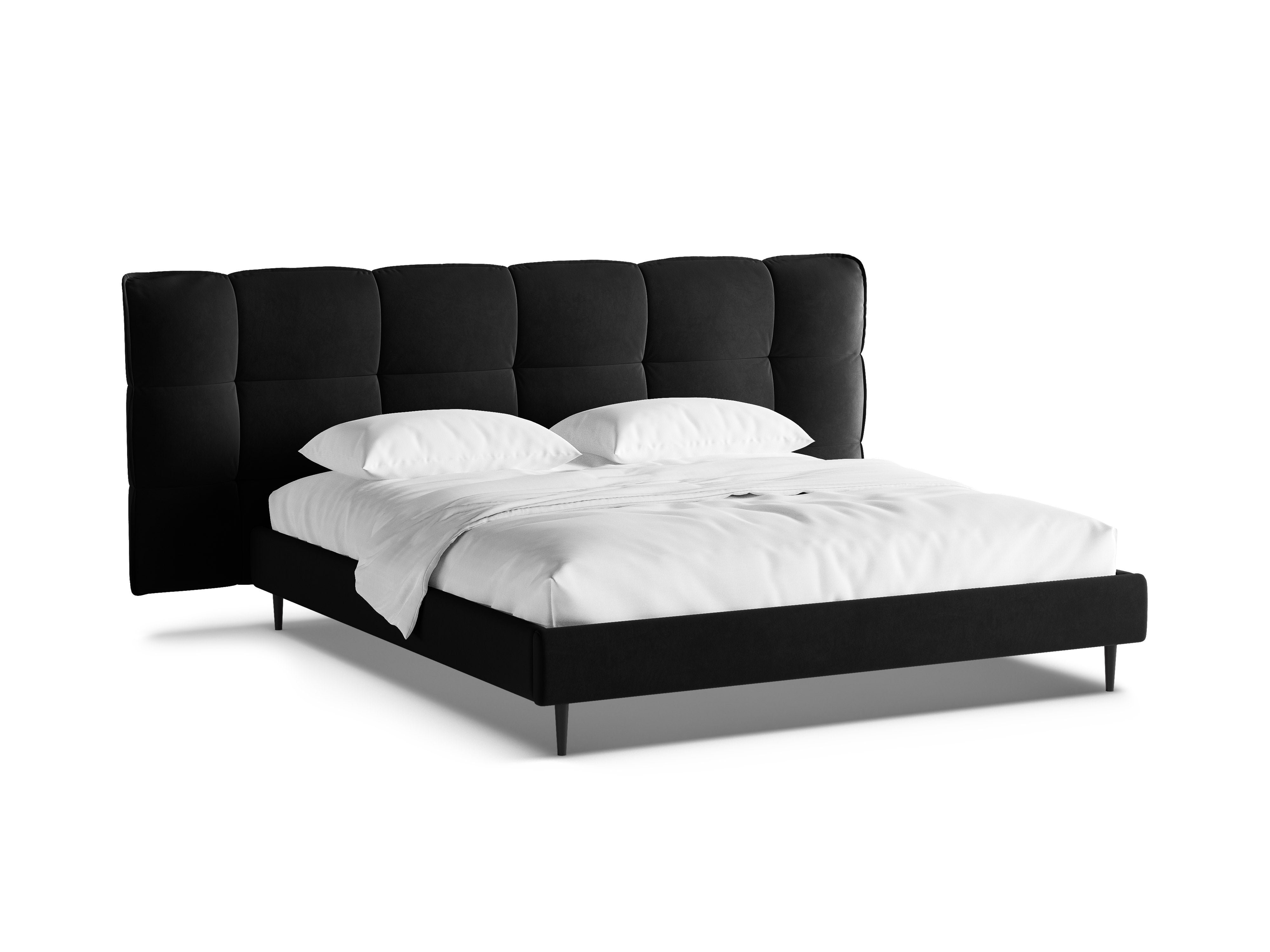 Sametová posteľ ERIC čierna