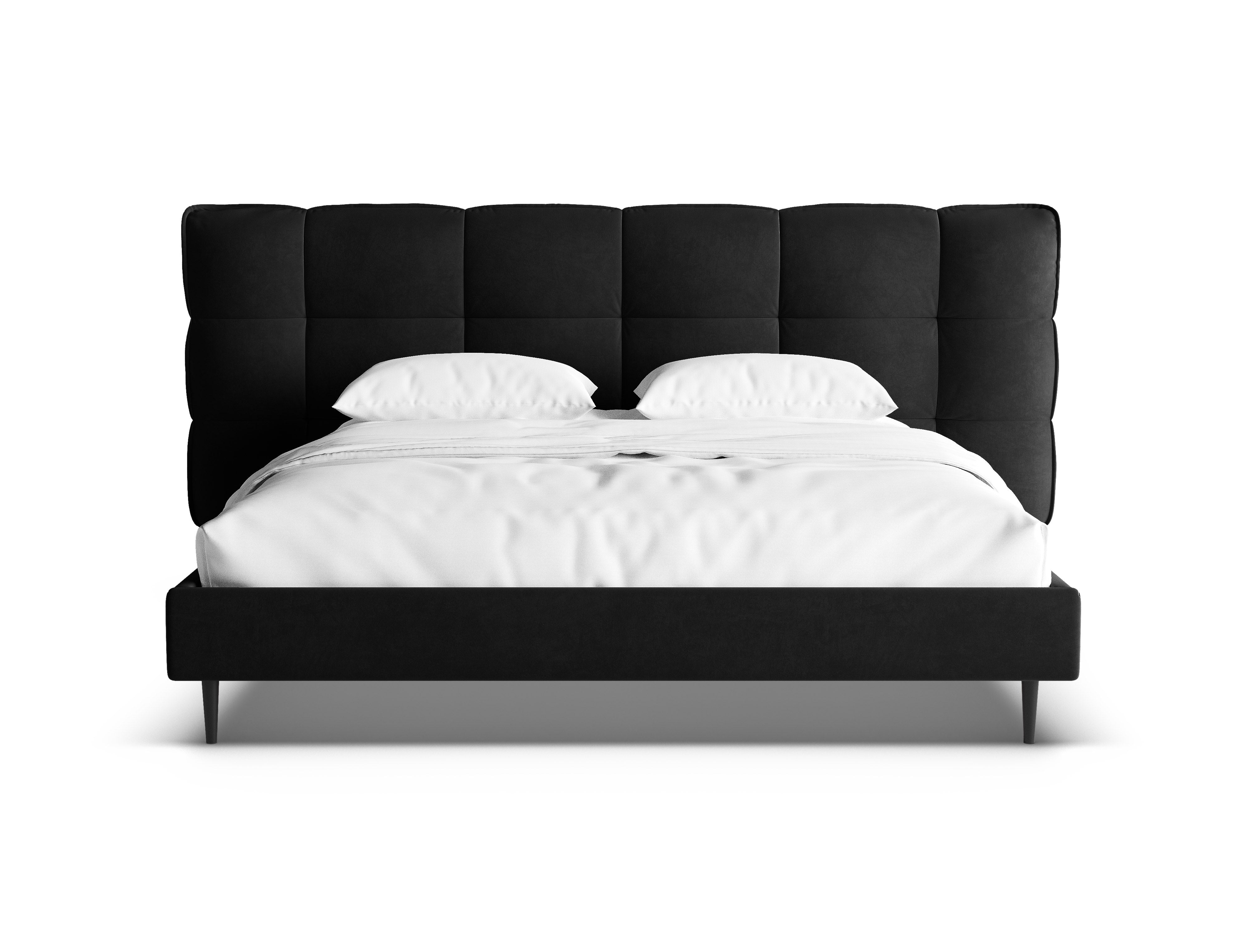 Sametová posteľ ERIC čierna