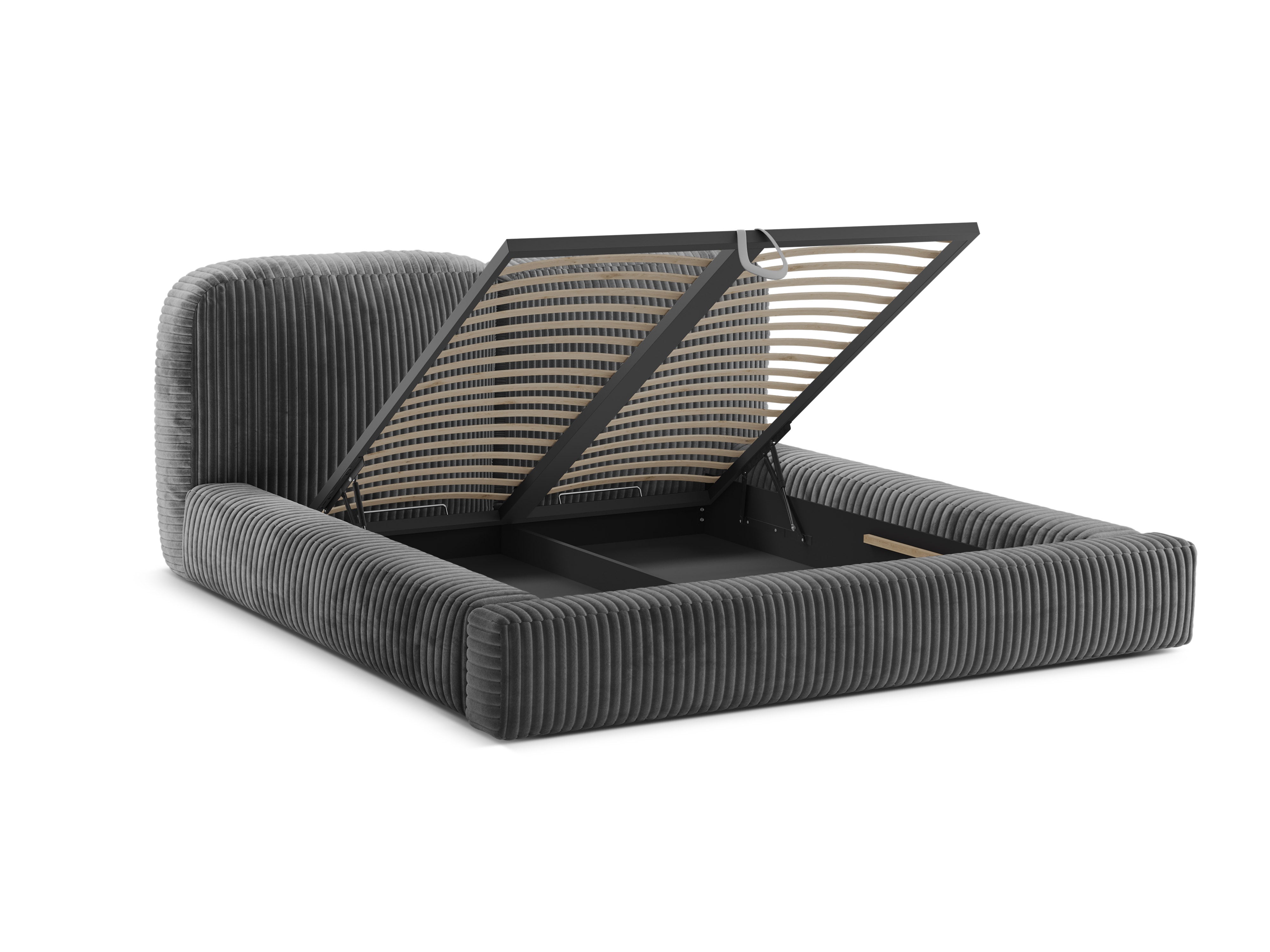 MARTINA Bed Gray Corduroy