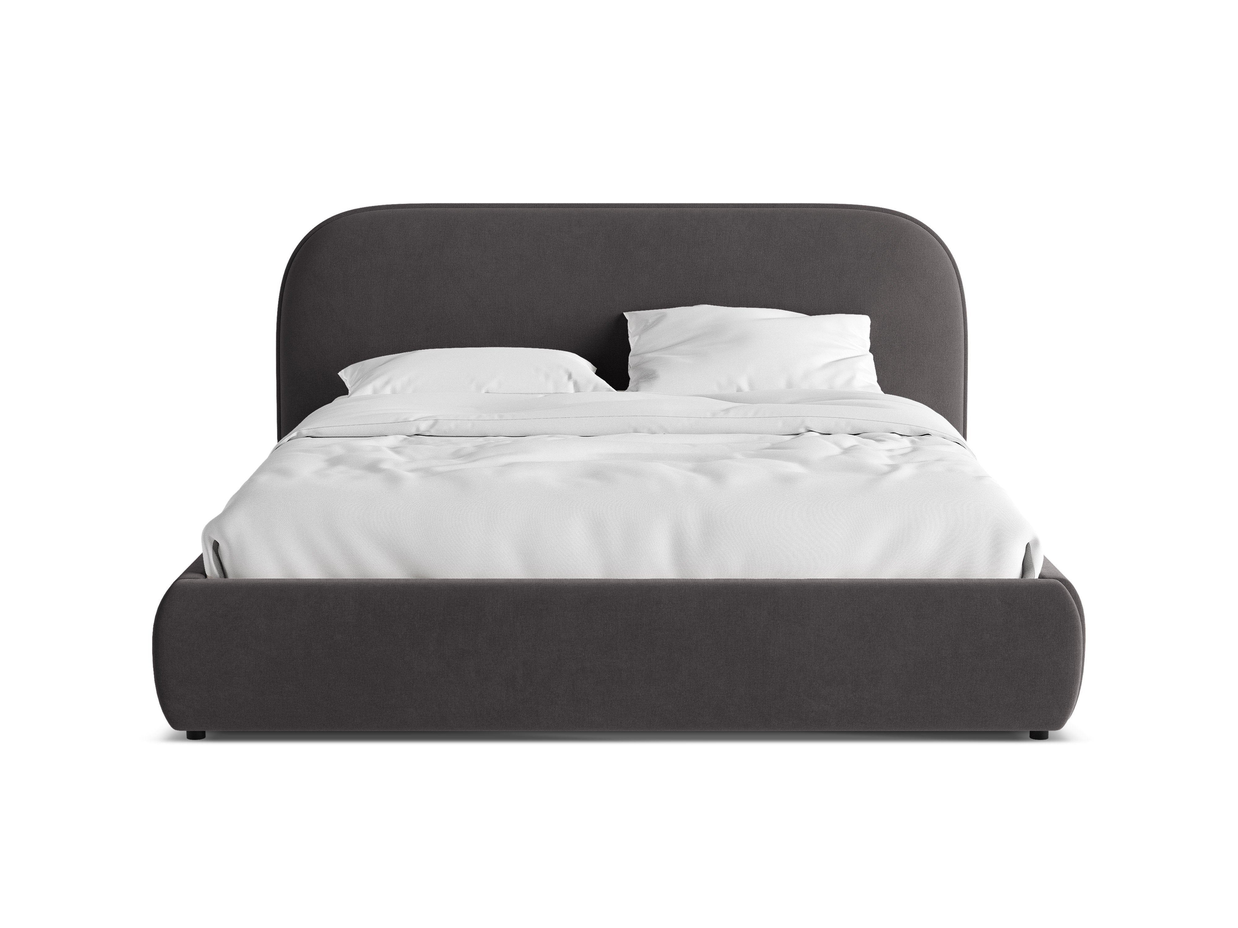 Murada Velvet Bed in Dark Gray