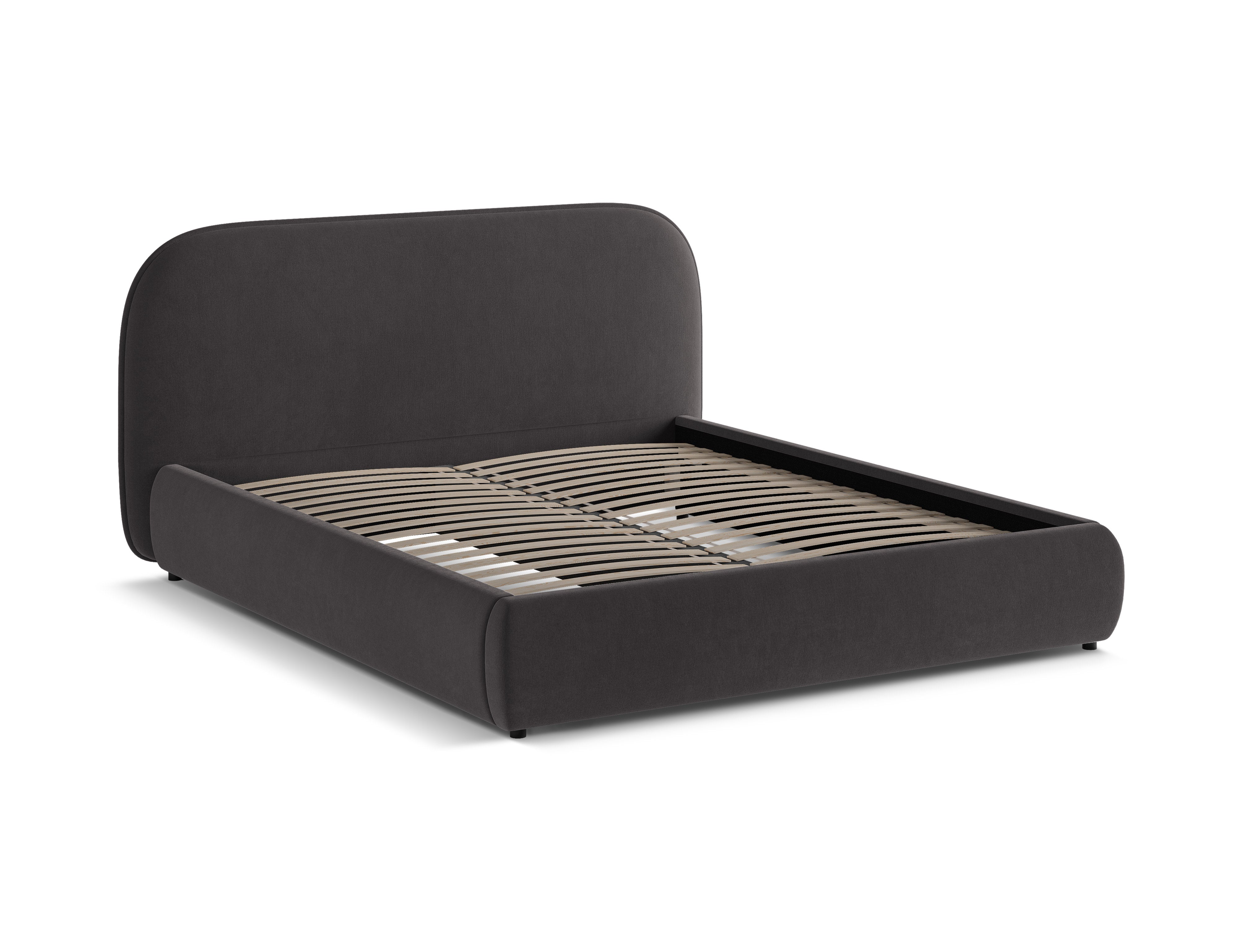 Murada Velvet Bed in Dark Gray