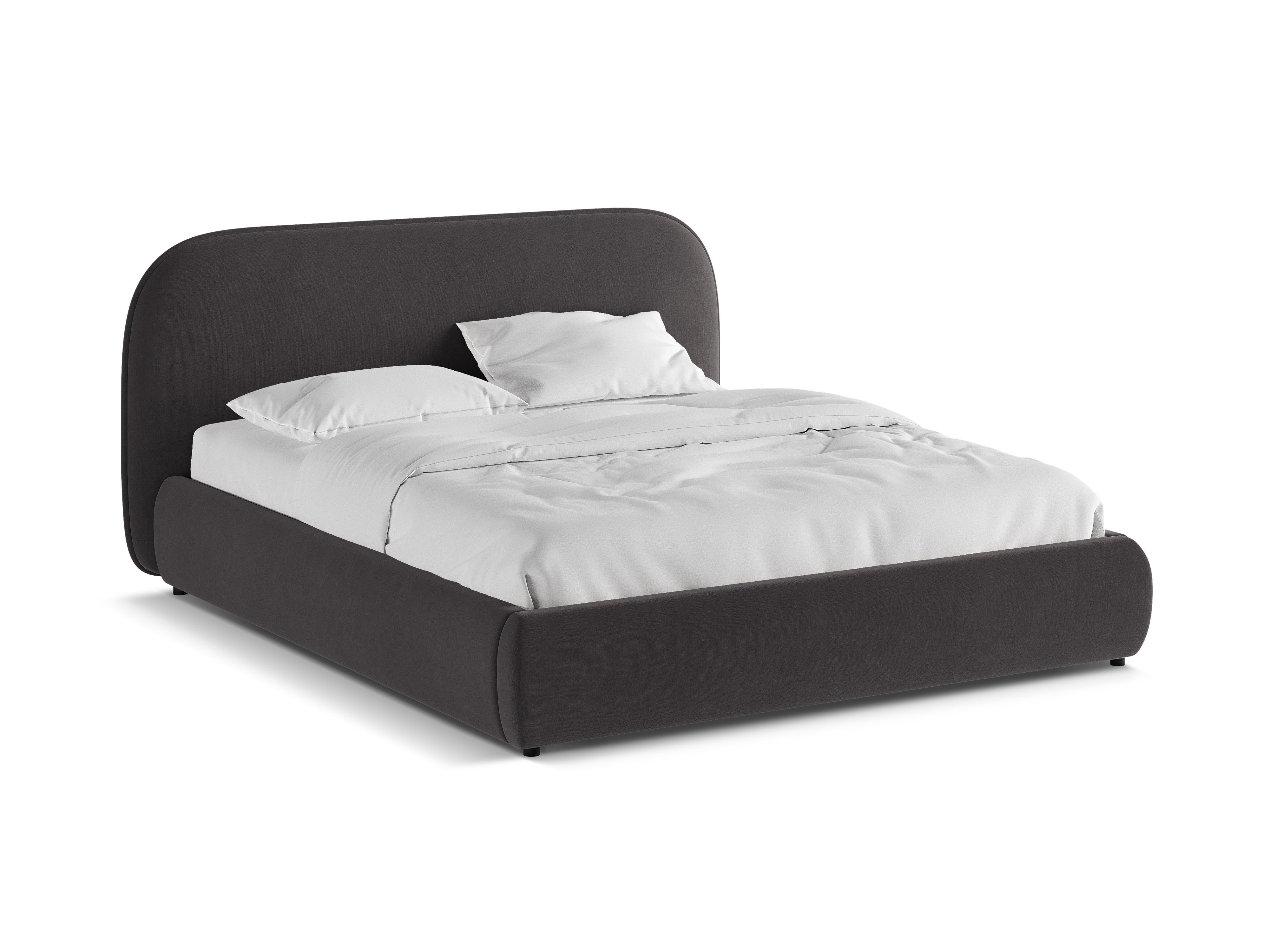 Murada Velvet Bed in Dark Gray