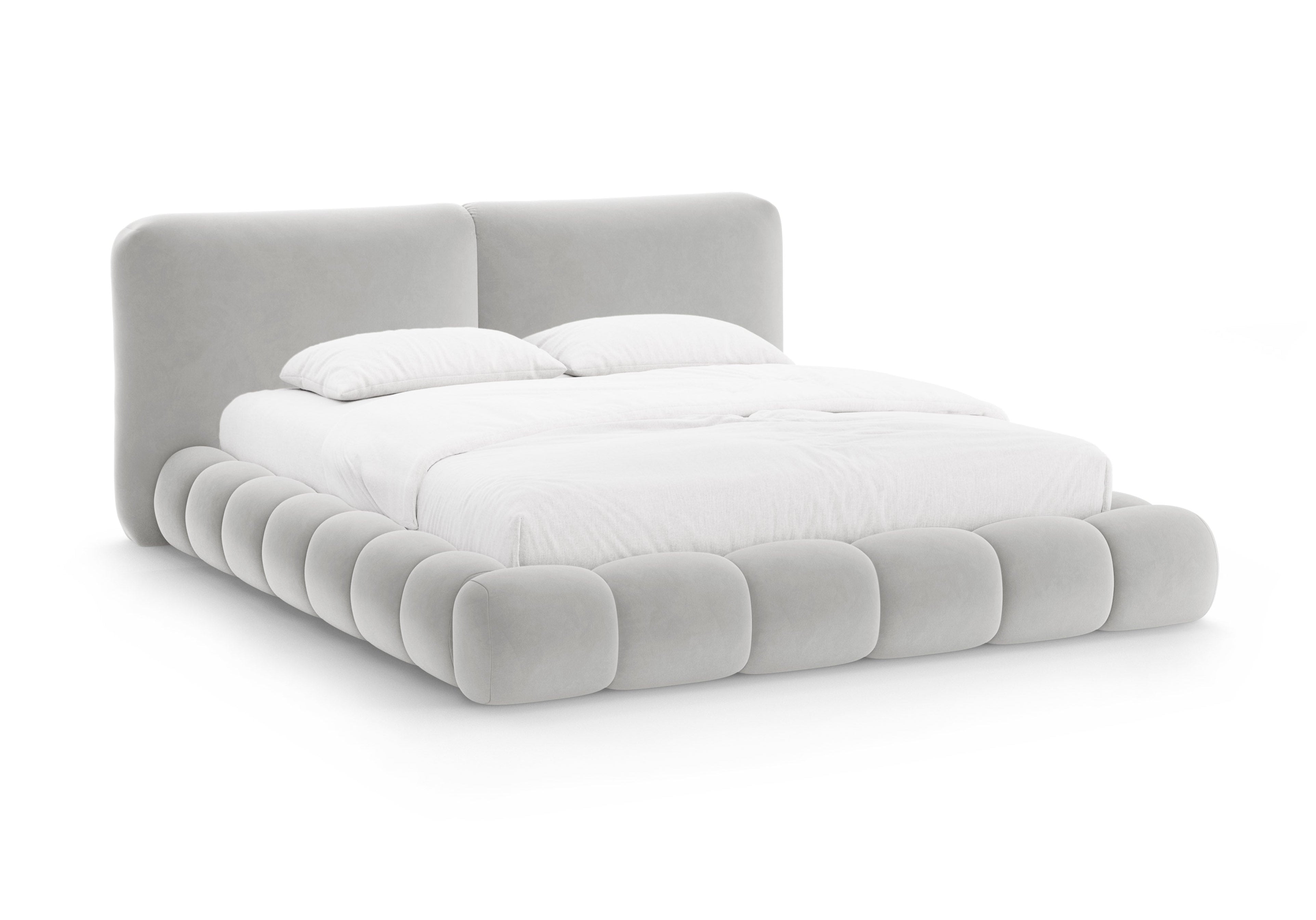 Velvet Bed SOLANGE Light Gray