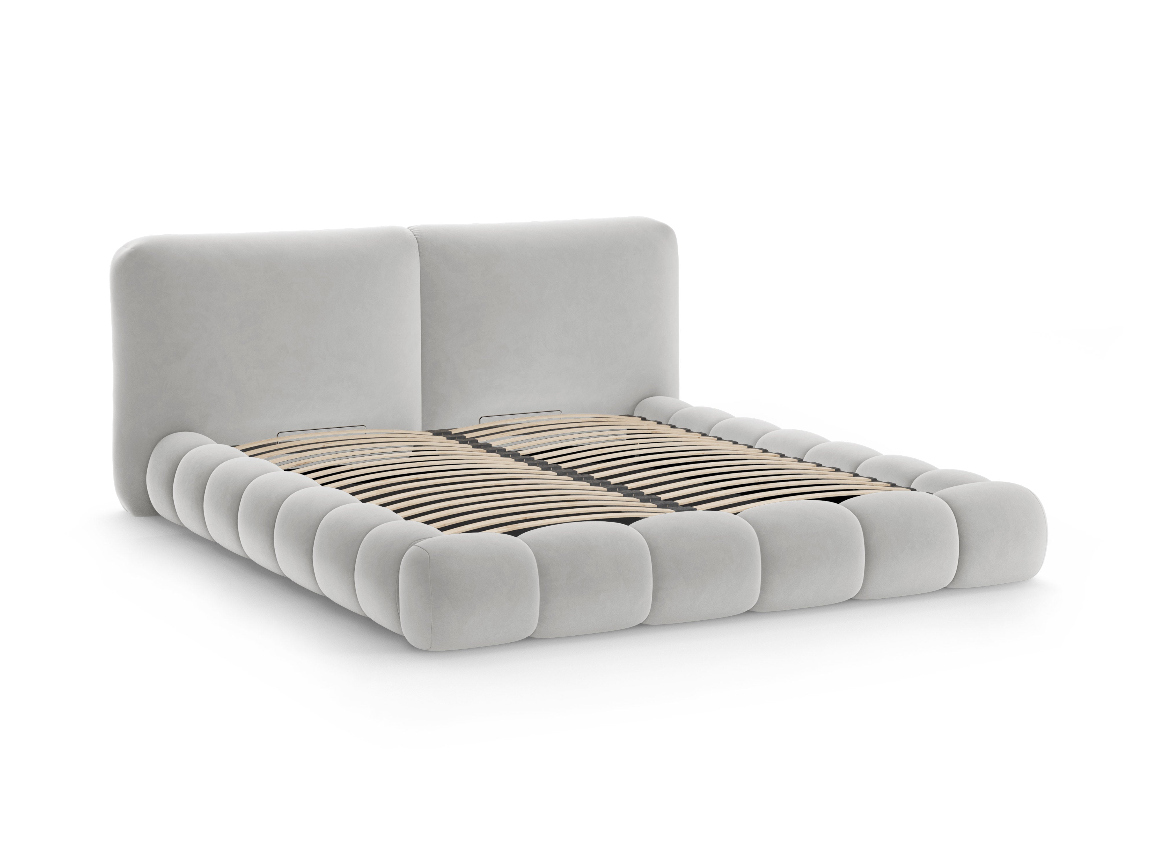 Velvet Bed SOLANGE Light Gray