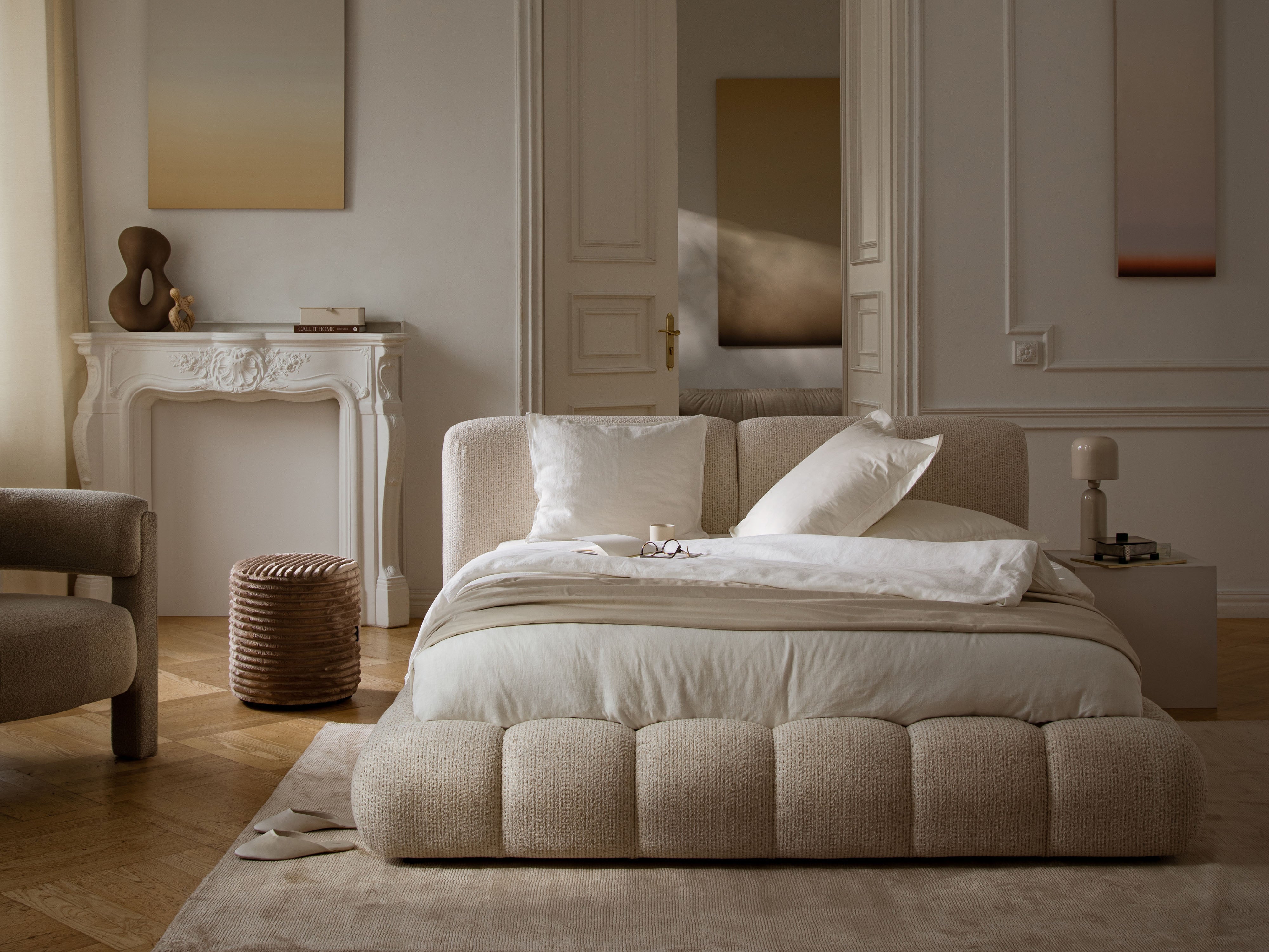 Velvet Bed SOLANGE Light Gray