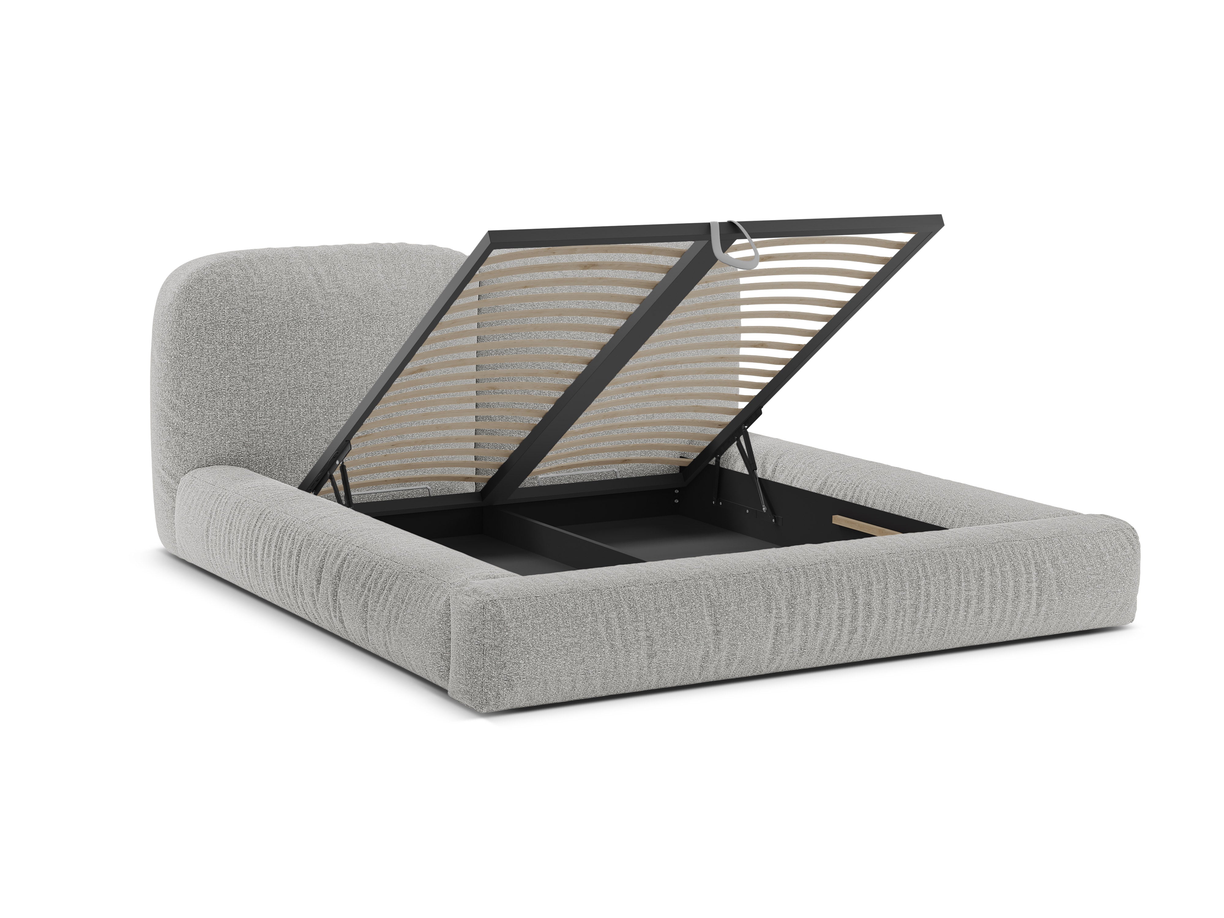 MARTINA Bed Silver Boucle