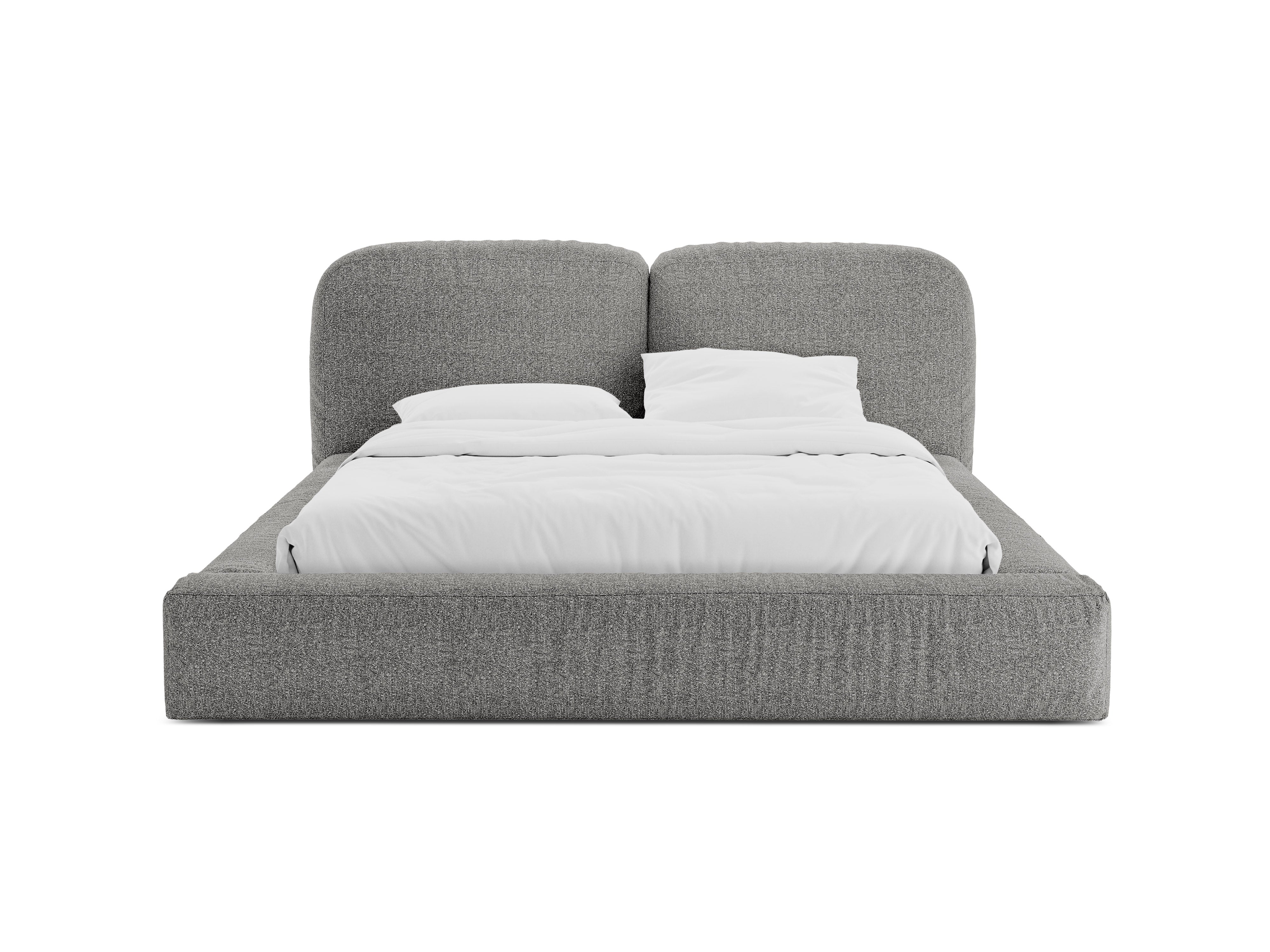 MARTINA Bed in Gray Boucle