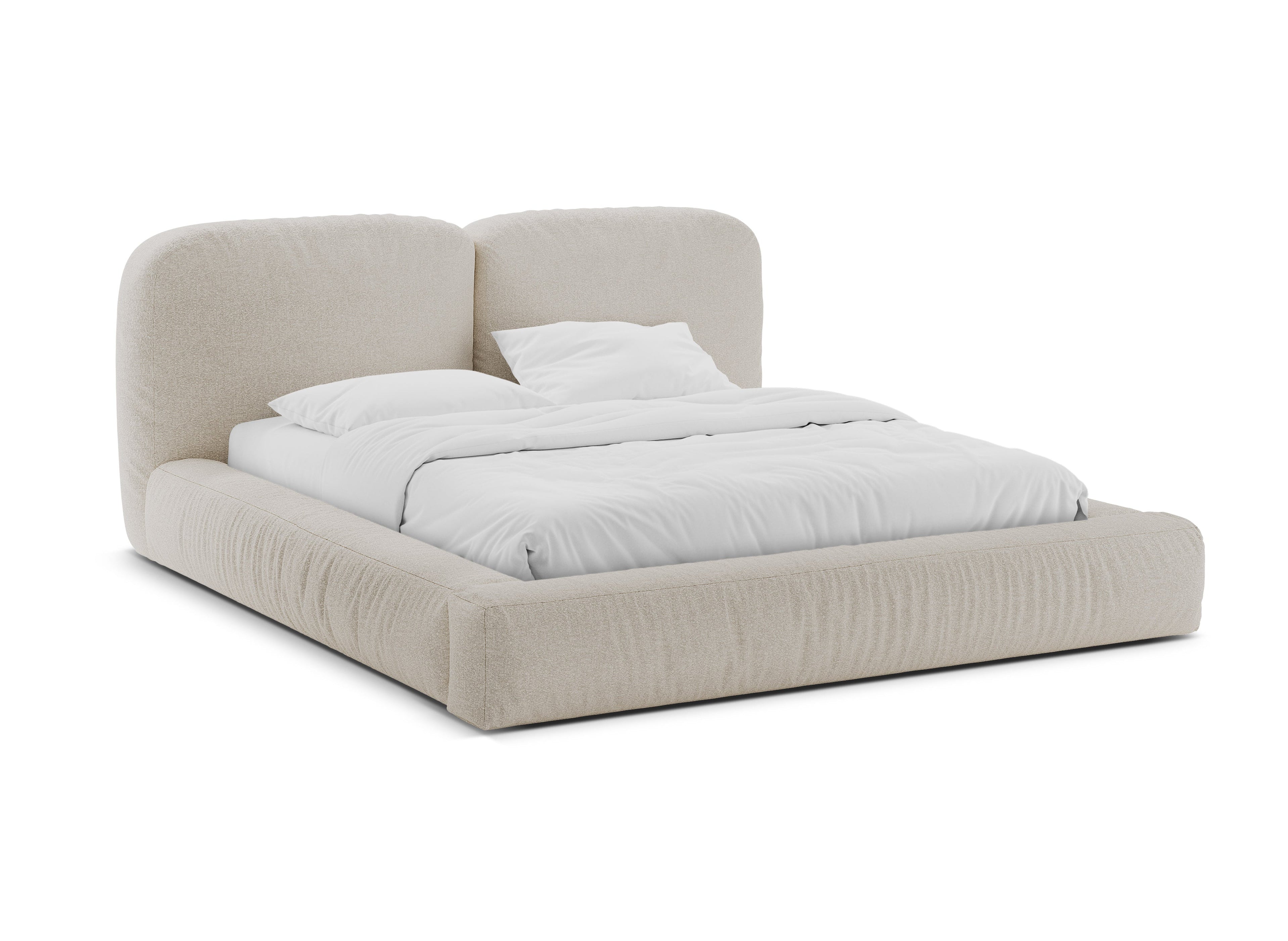 MARTINA Bed Beige Boucle