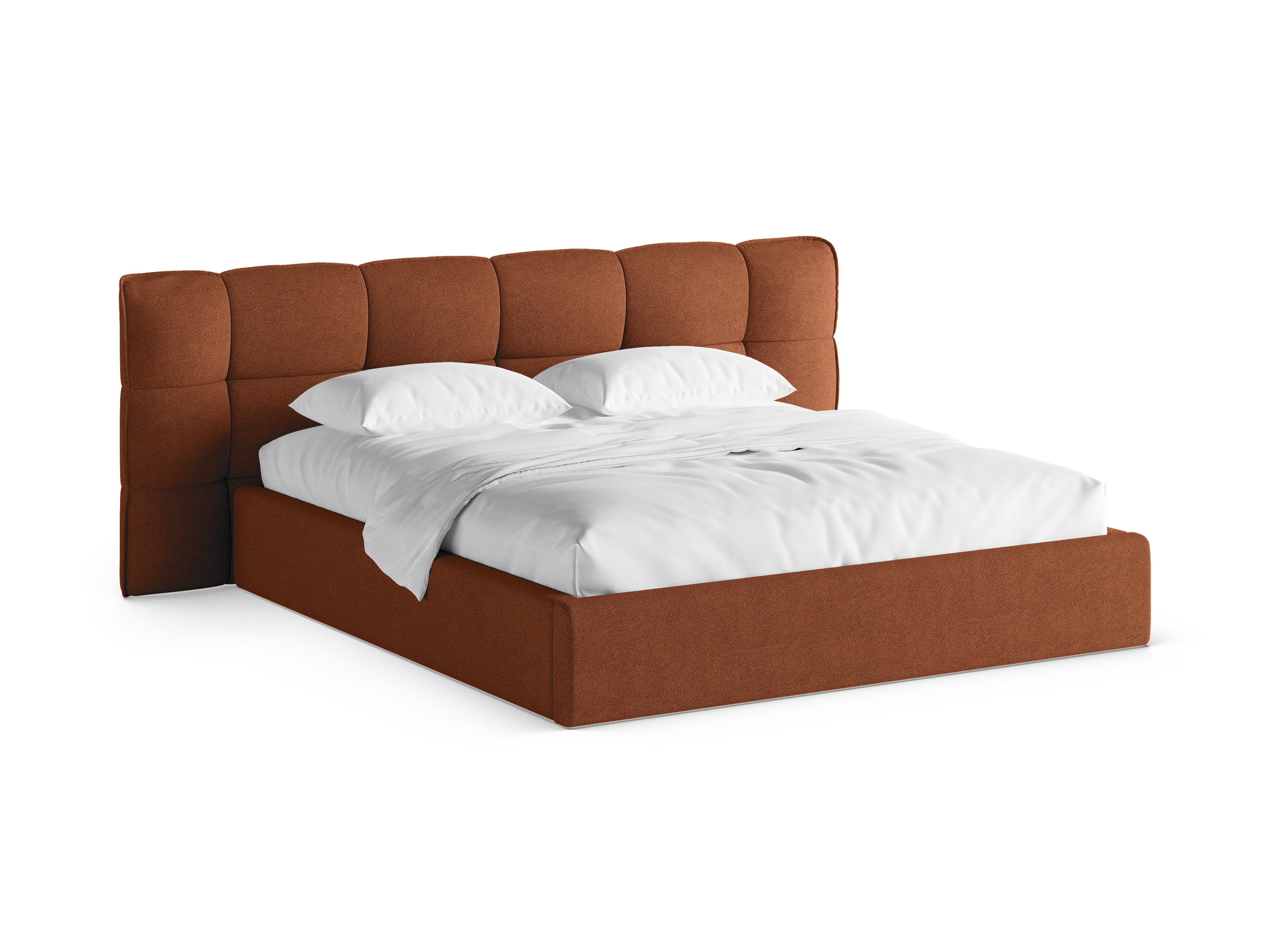 ERIC Bed with Storage in Brick Boucle