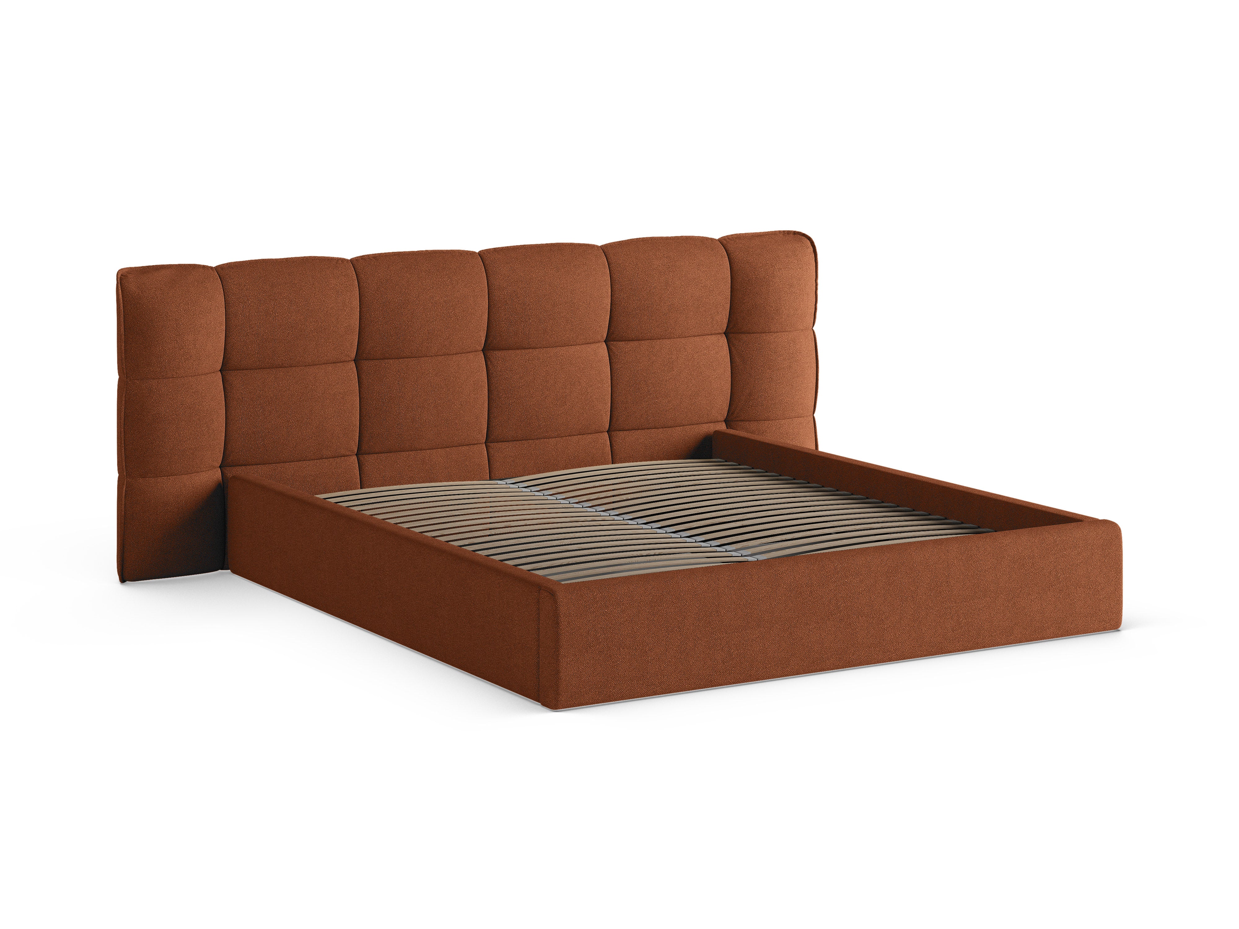 ERIC Bed with Storage in Brick Boucle