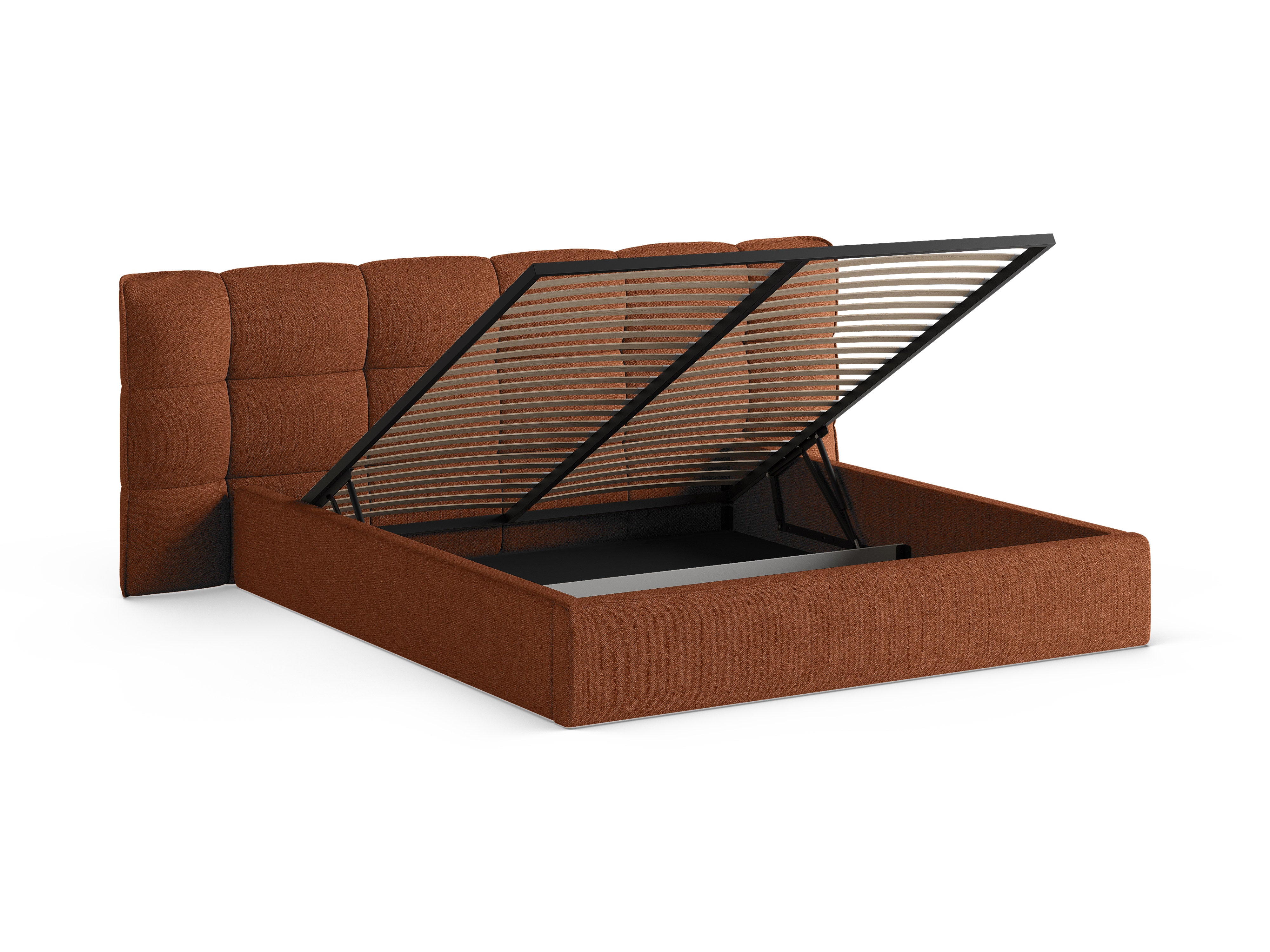 ERIC Bed with Storage in Brick Boucle