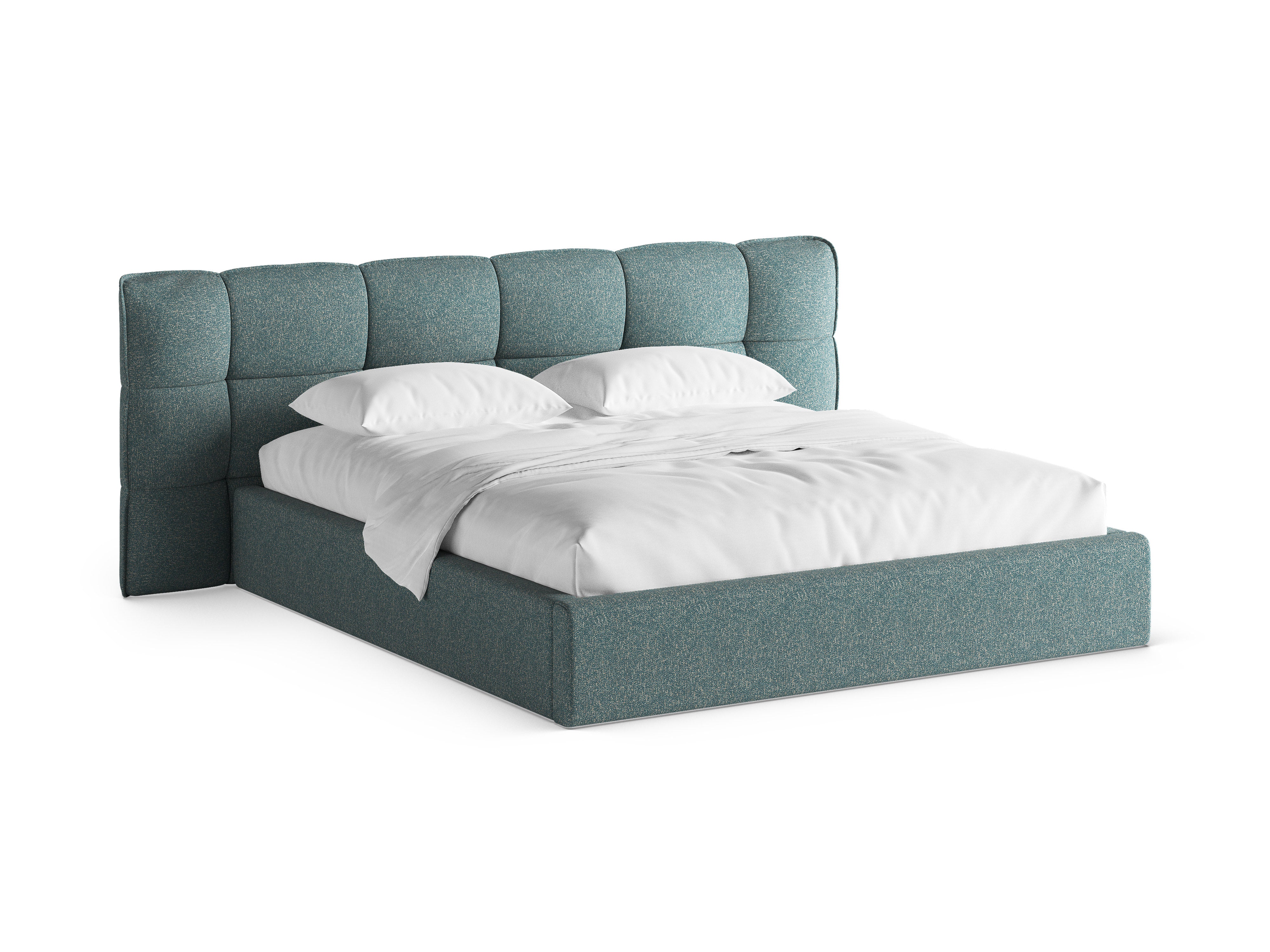 ERIC bed with storage blue mélange