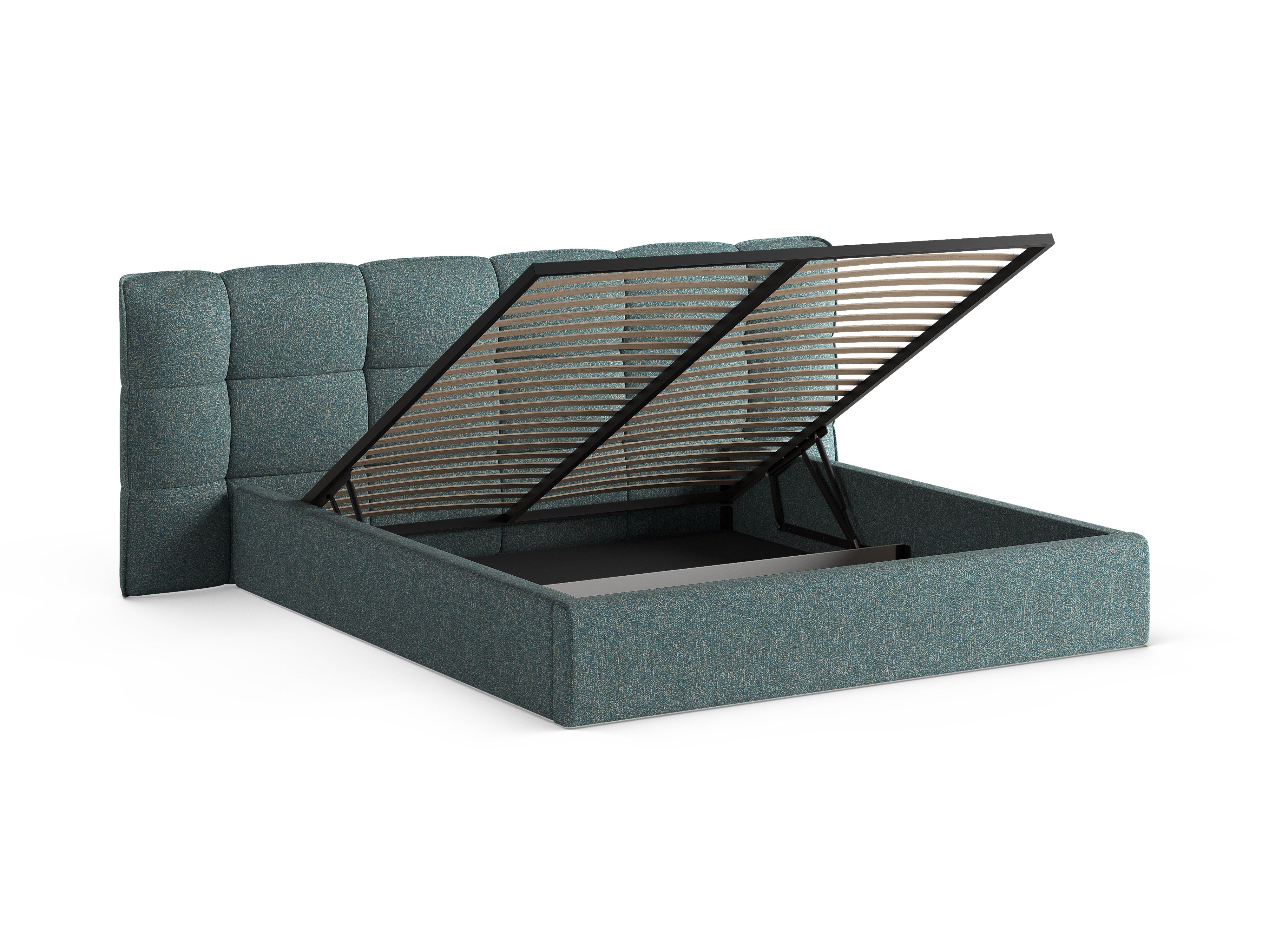 ERIC bed with storage blue mélange