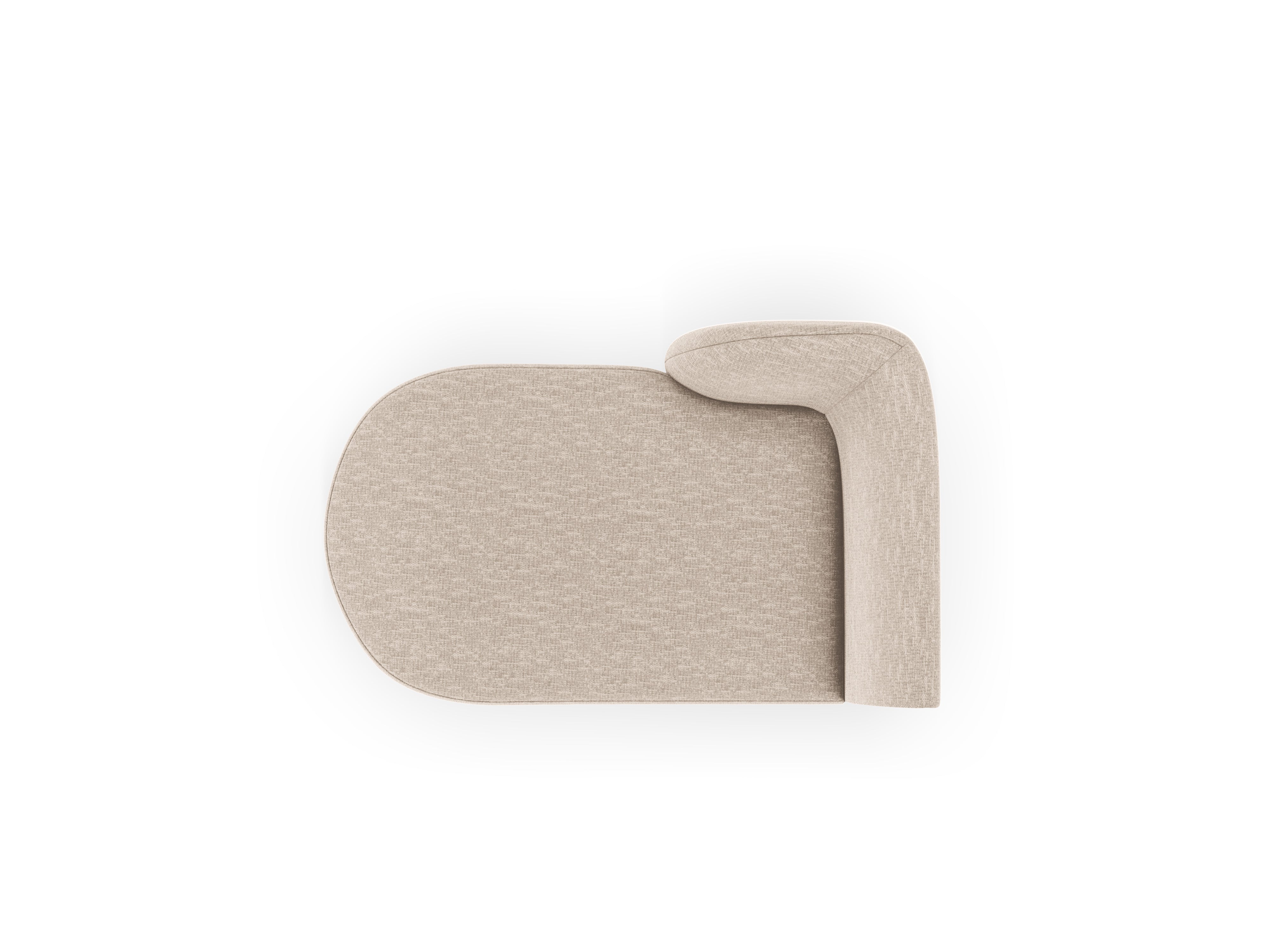 Left-facing chaise longue MILEY beige silky chenille