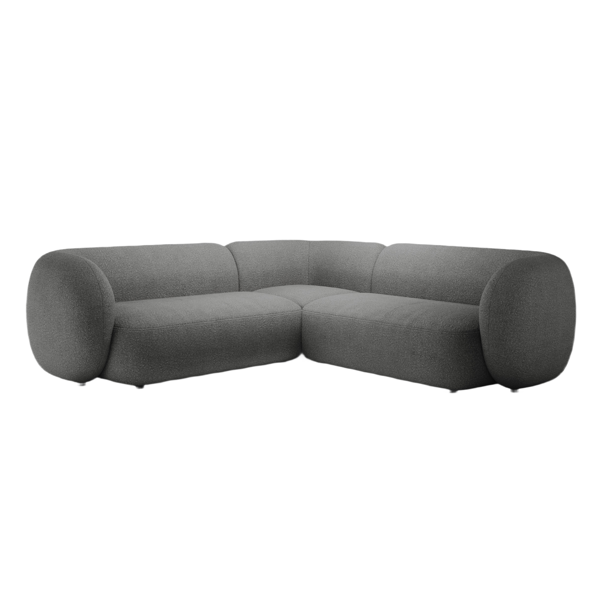 Symmetrical Corner Sofa KATE Dark Gray Boucle