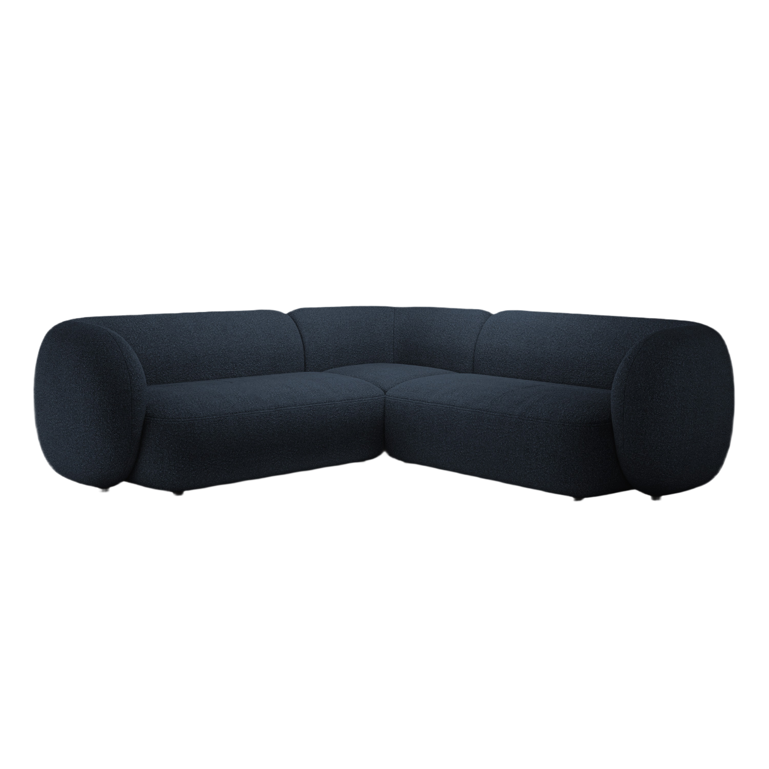 Symmetrical Corner Sofa KATE Navy Blue Boucle