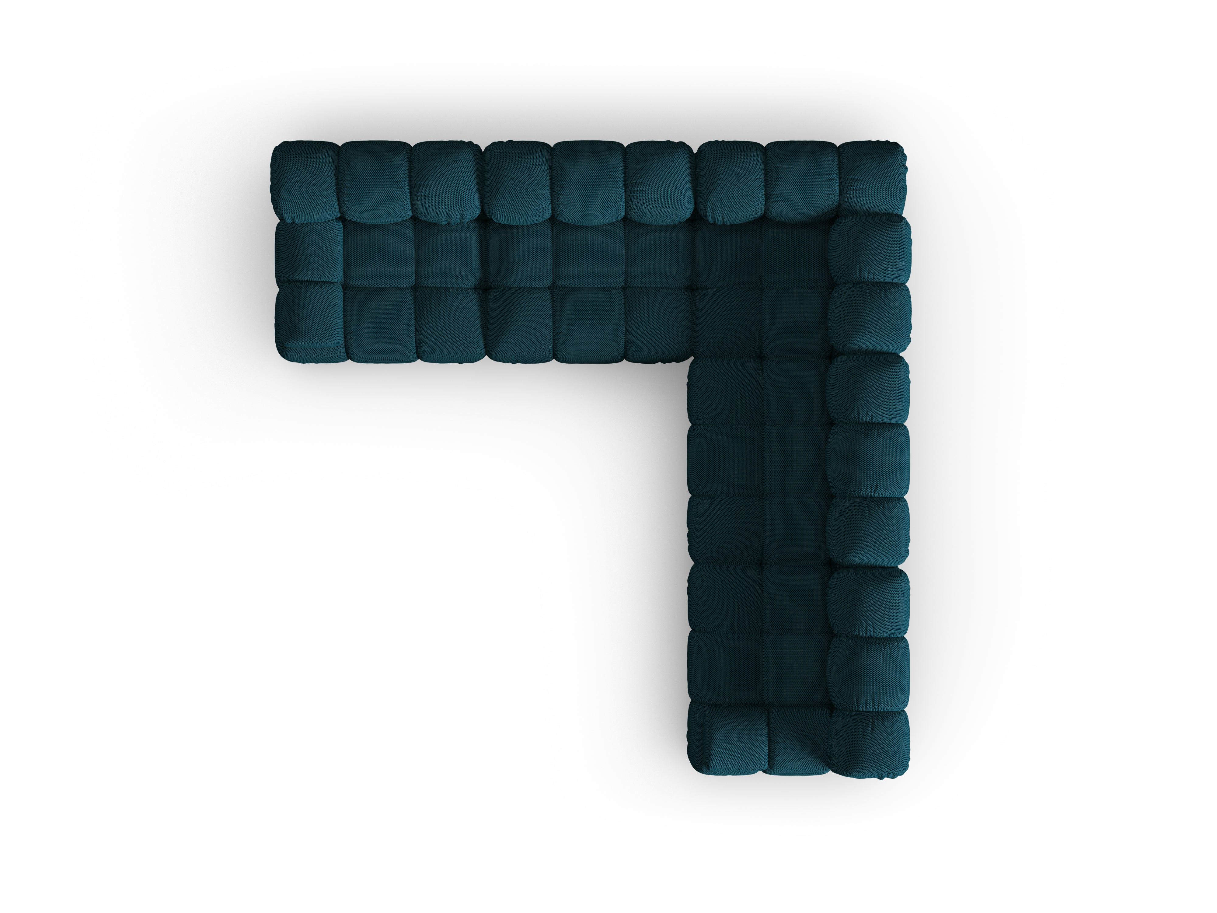 Symetrický rohový gauč BELLIS v morskej 3D tkanine