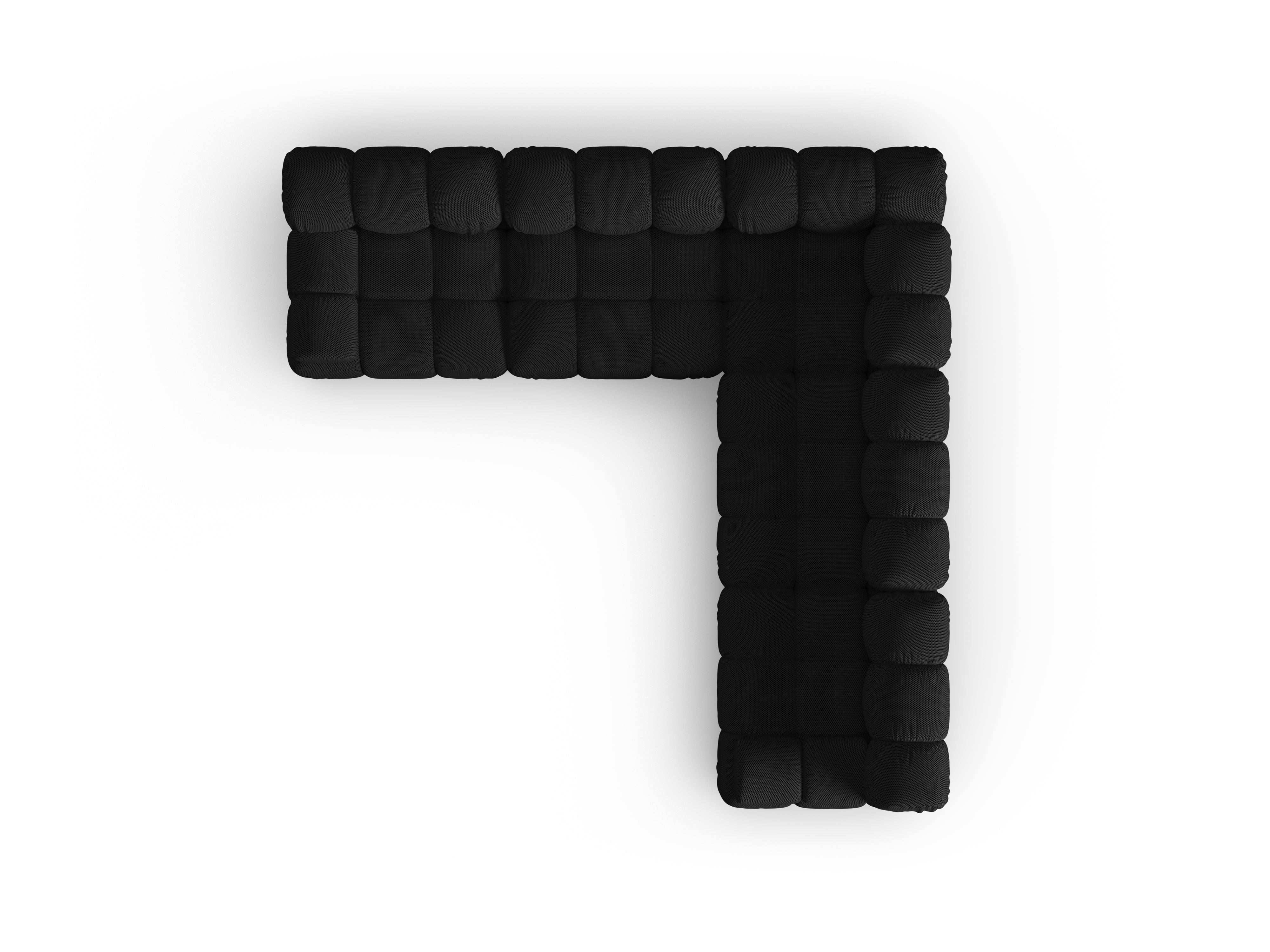 Symetrický rohový gauč BELLIS v čiernej 3D tkanine