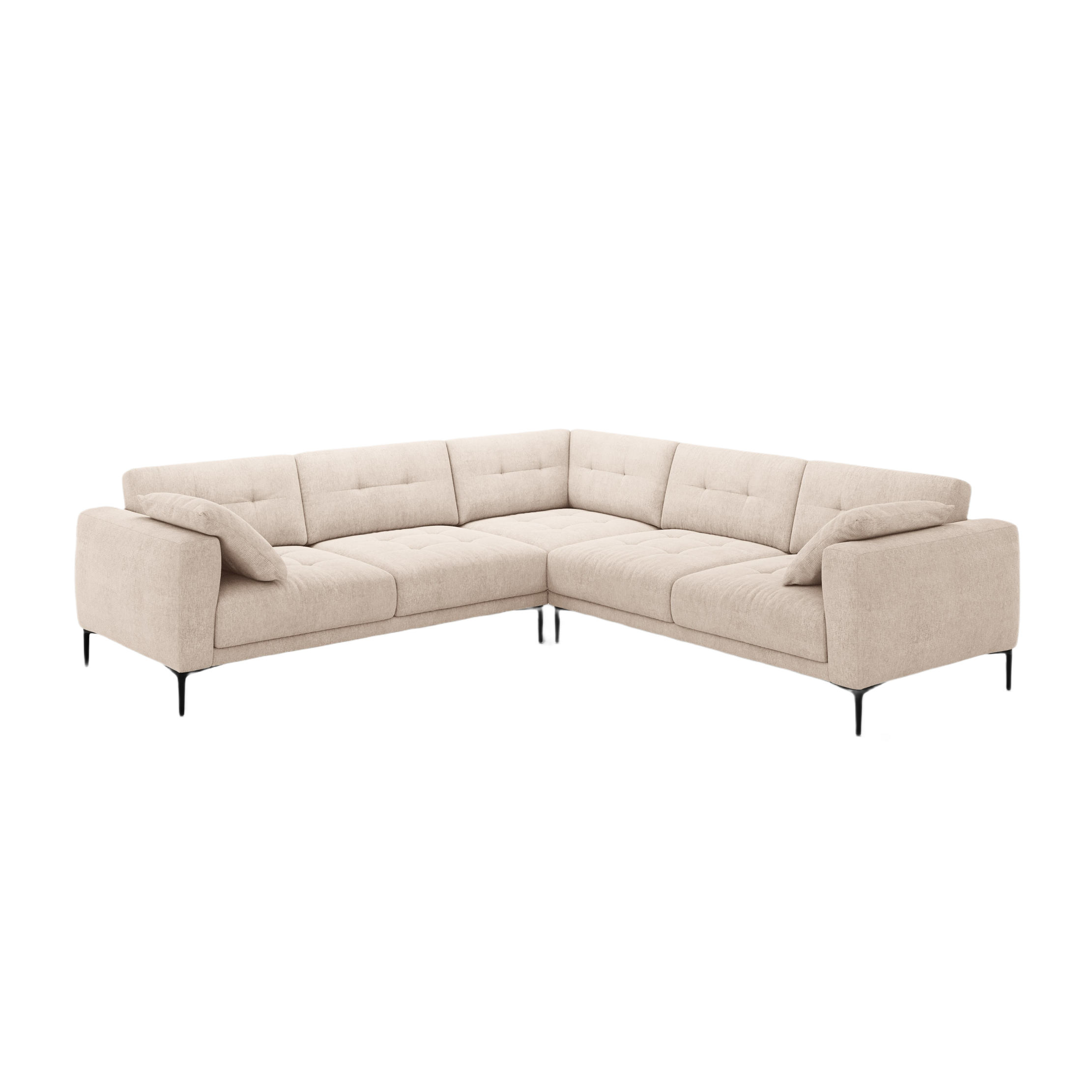 Symmetrical Corner Sofa BEMY Sand Chenille