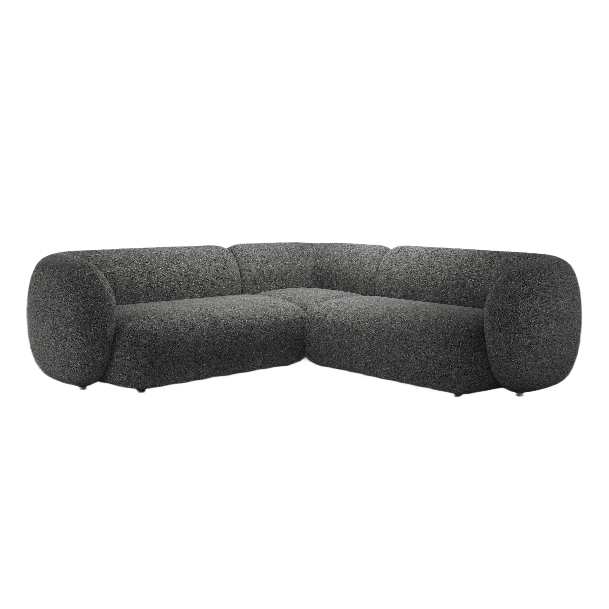 Symmetrical Corner Sofa KATE Dark Gray Melange