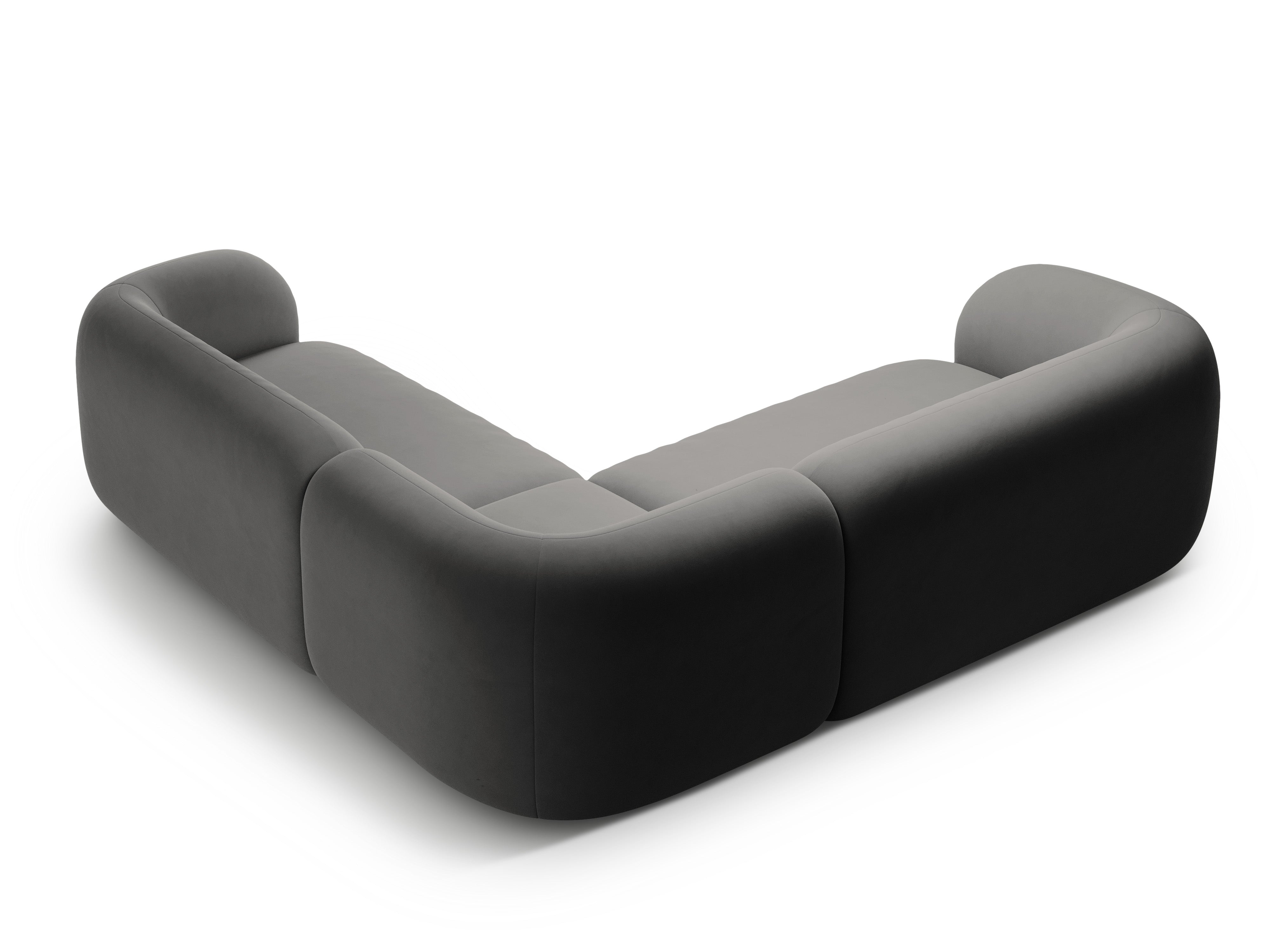 Symmetrical Velvet Corner Sofa KATE Dark Gray