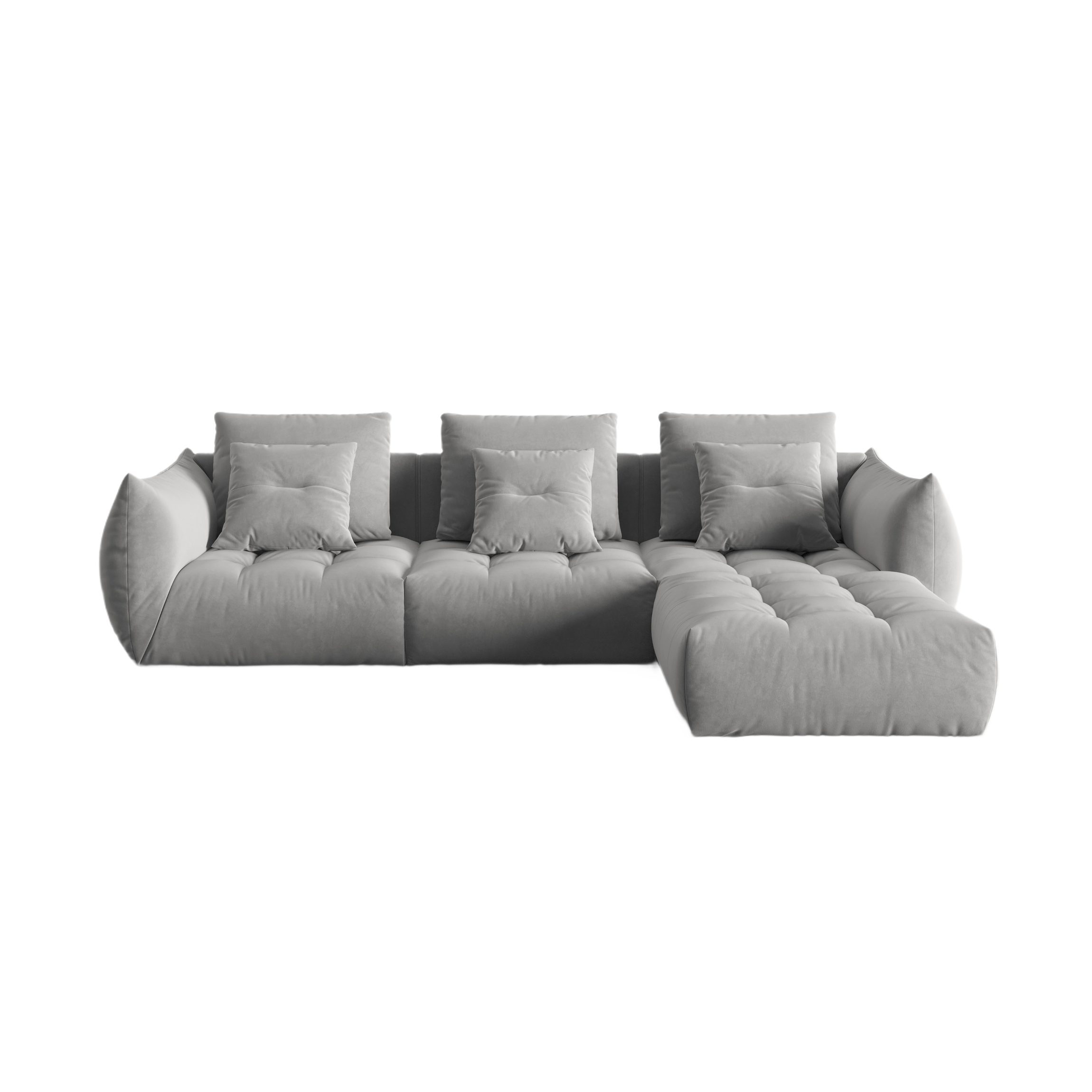 Modular Velvet Corner Sofa BLOOM Gray