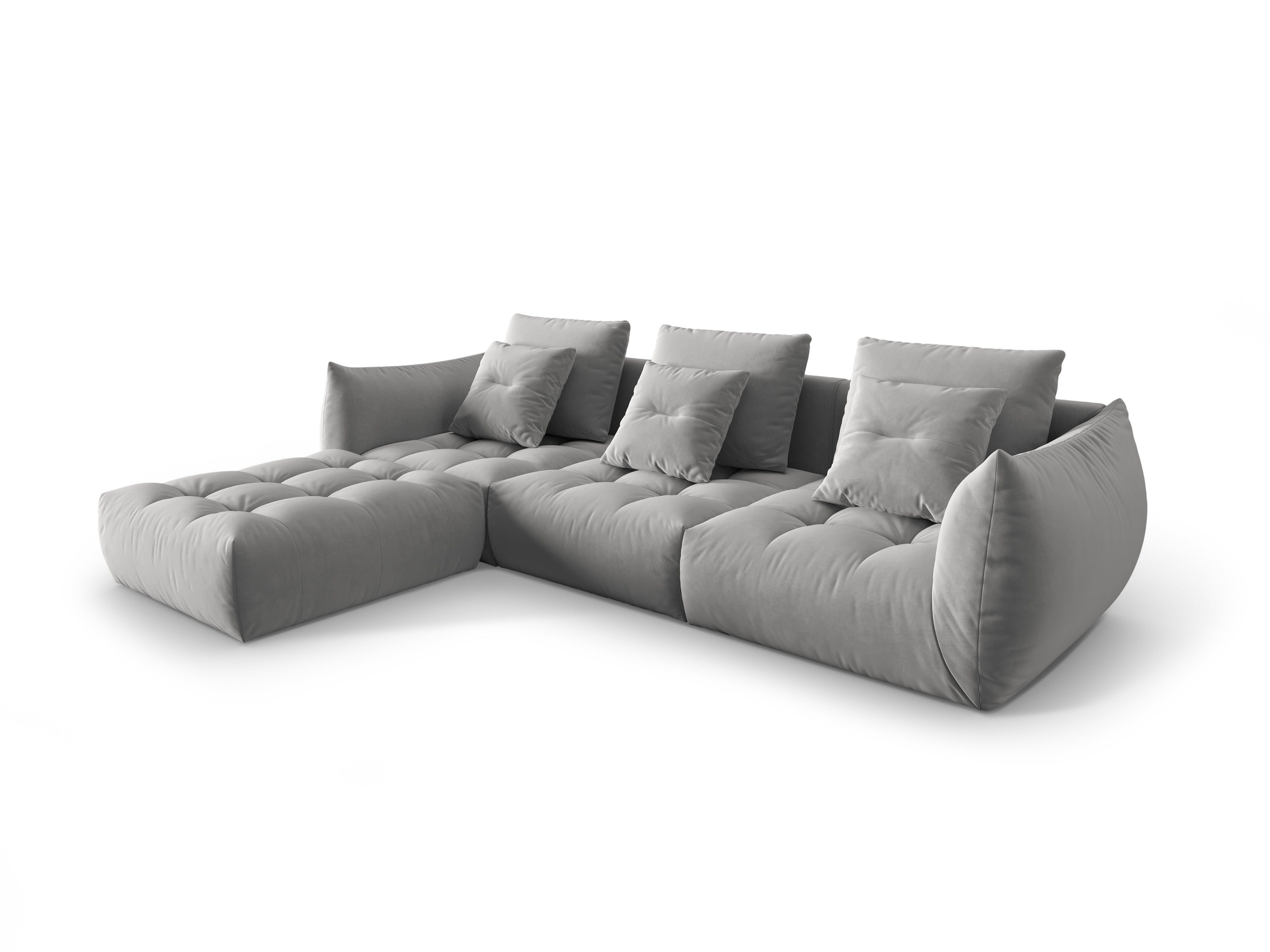 Modular Velvet Corner Sofa BLOOM Gray
