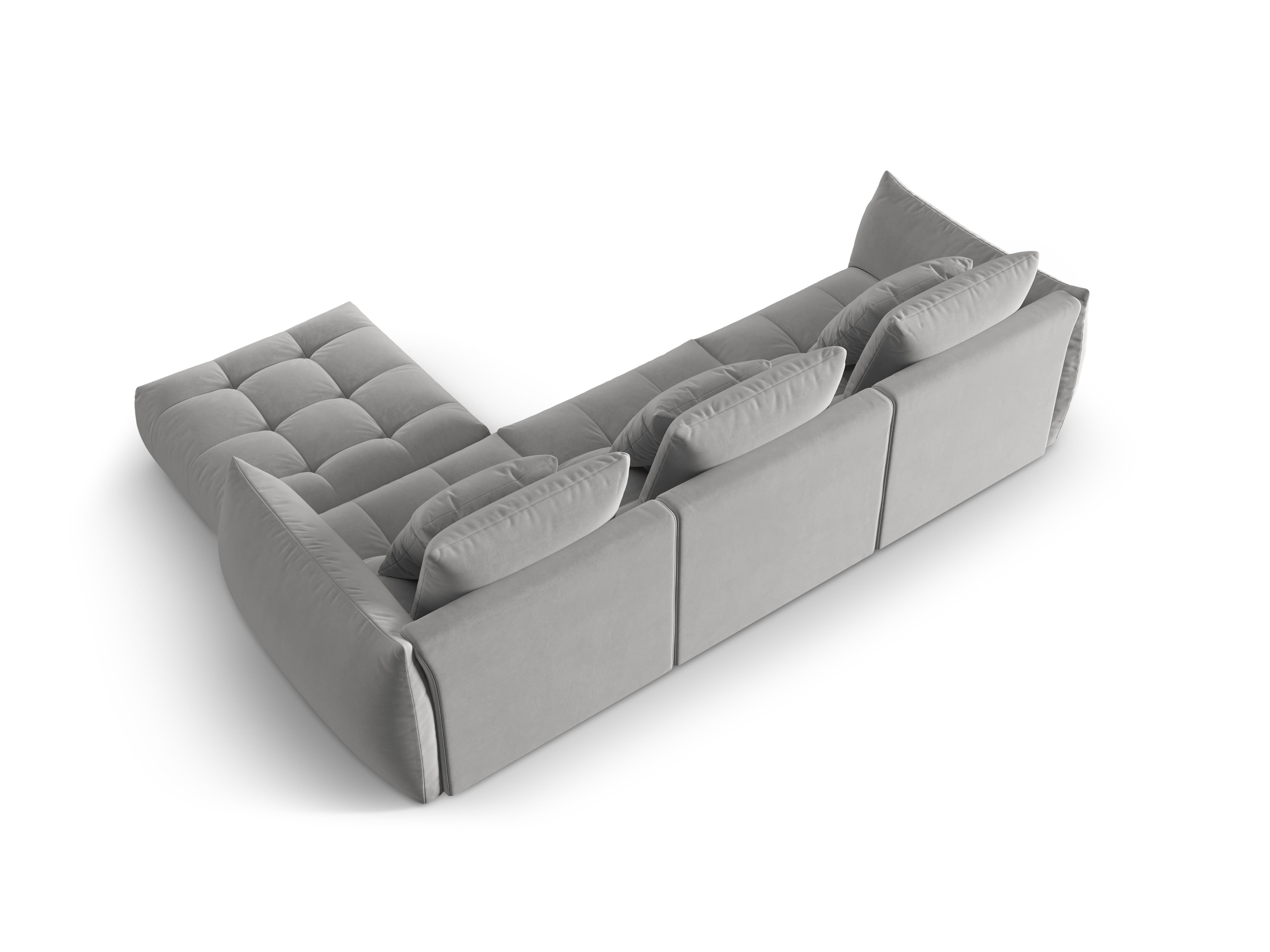 Modular Velvet Corner Sofa BLOOM Gray