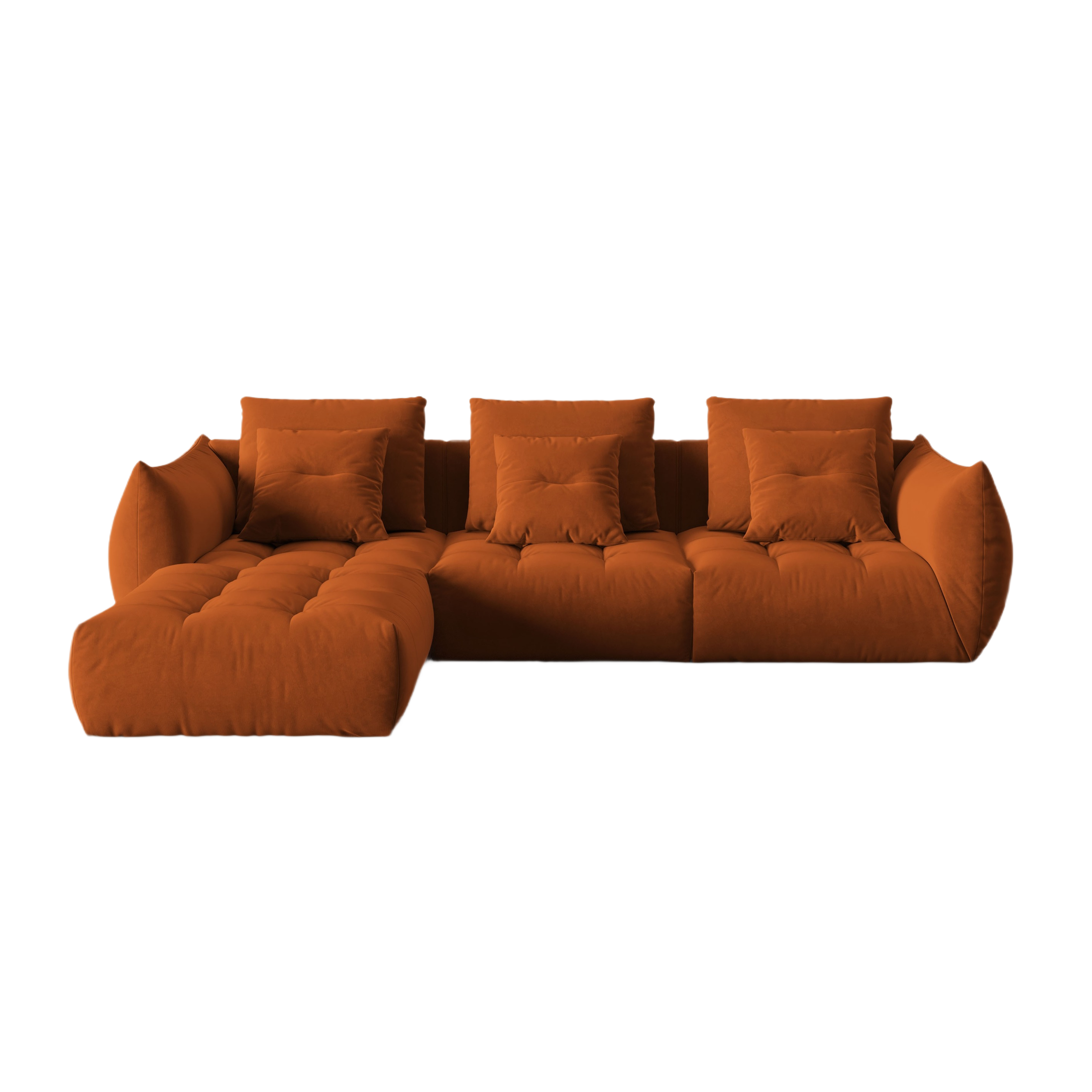 Modular Velvet Corner Sofa BLOOM Terracotta