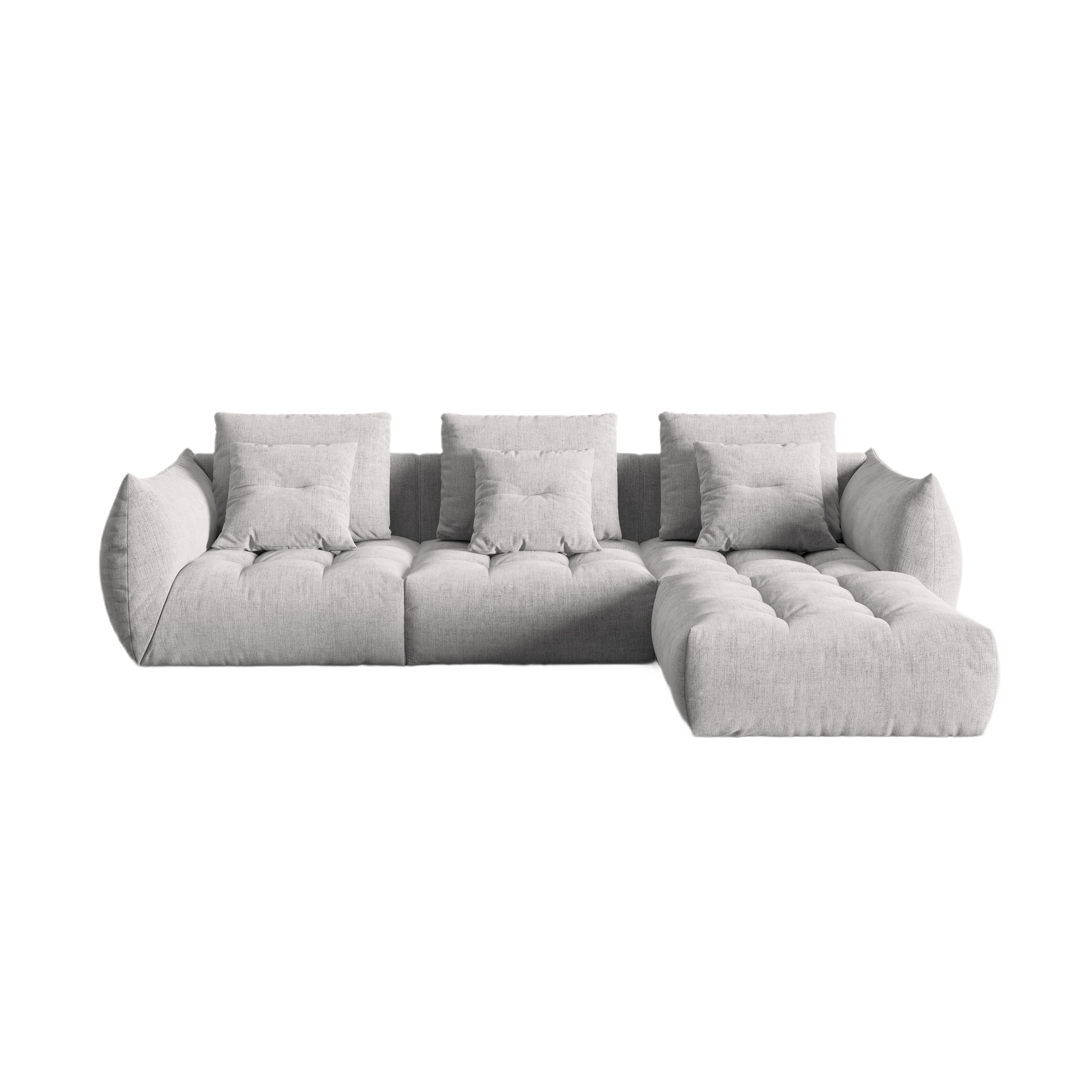 Modular Corner Sofa BLOOM Silver Chenille