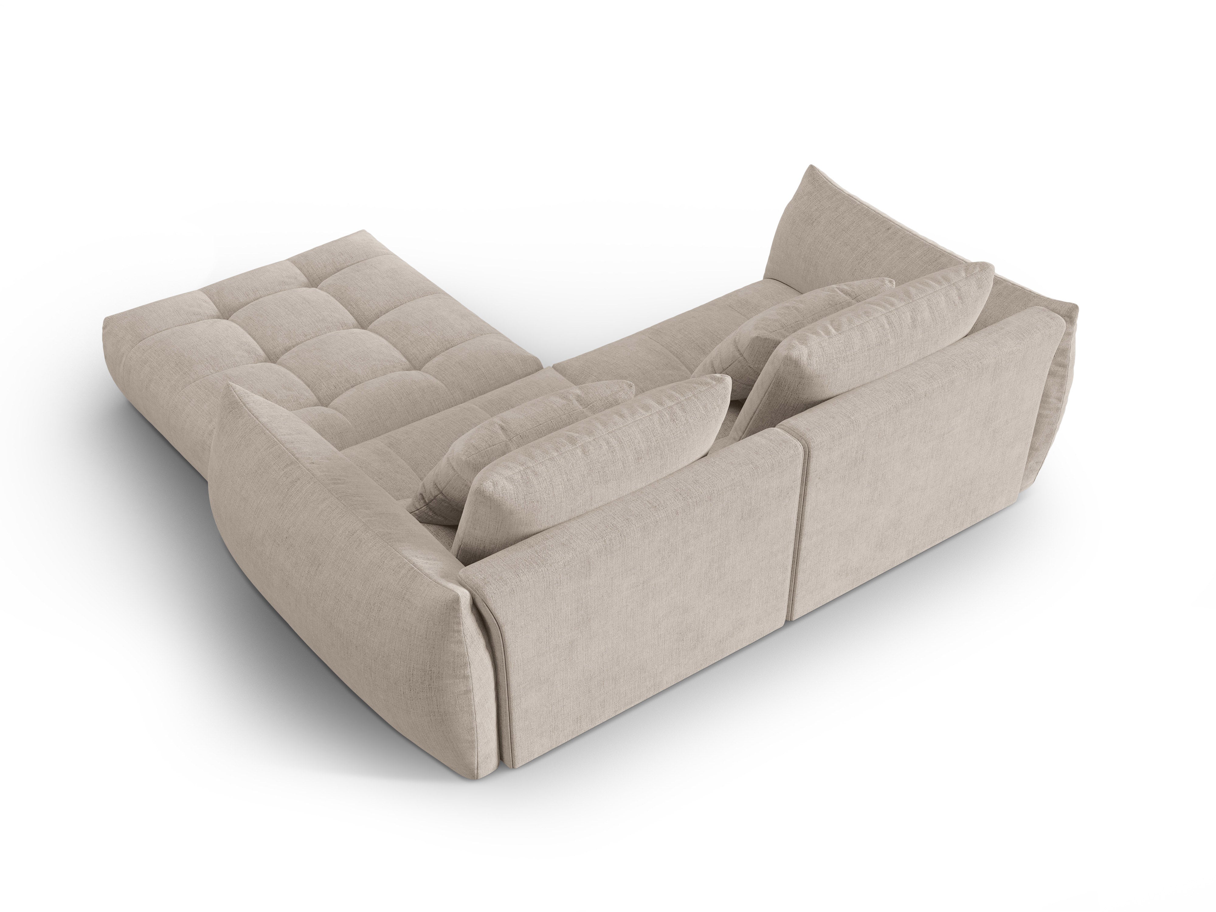 Modular corner sofa for 3 people BLOOM dark beige chenille