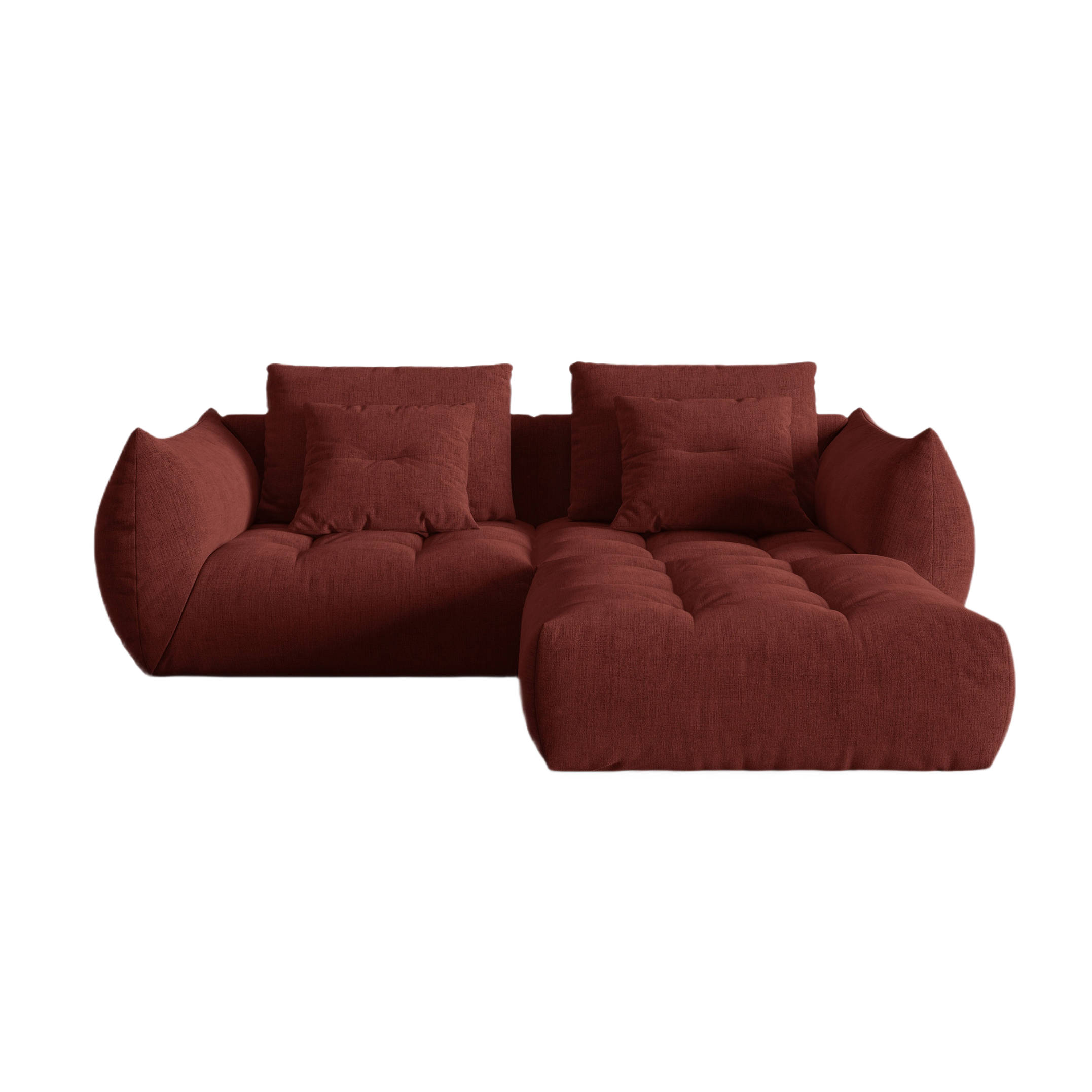 Modulárny rohový gauč pre 3 osoby BLOOM červený šenil