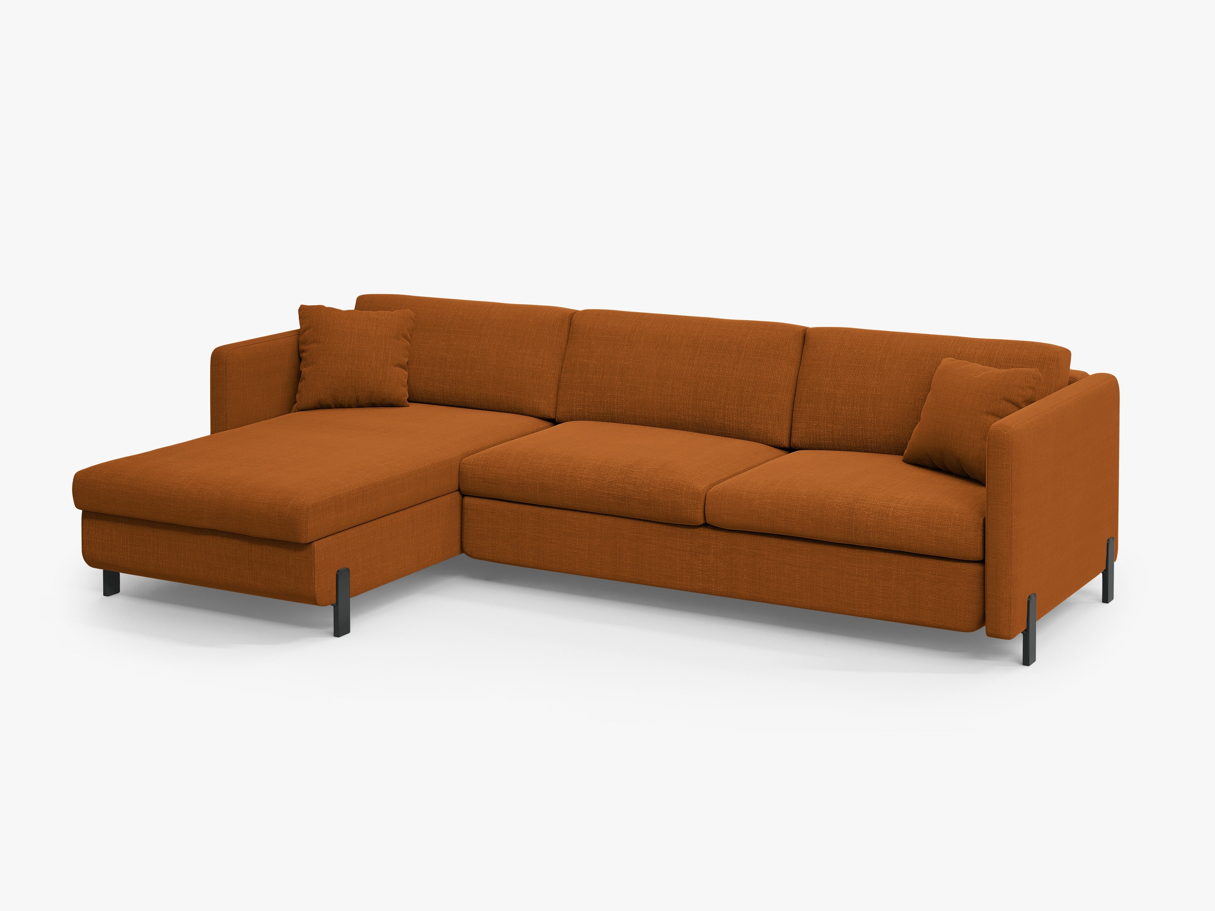 Left-sided corner sofa bed GLORIA brick chenille