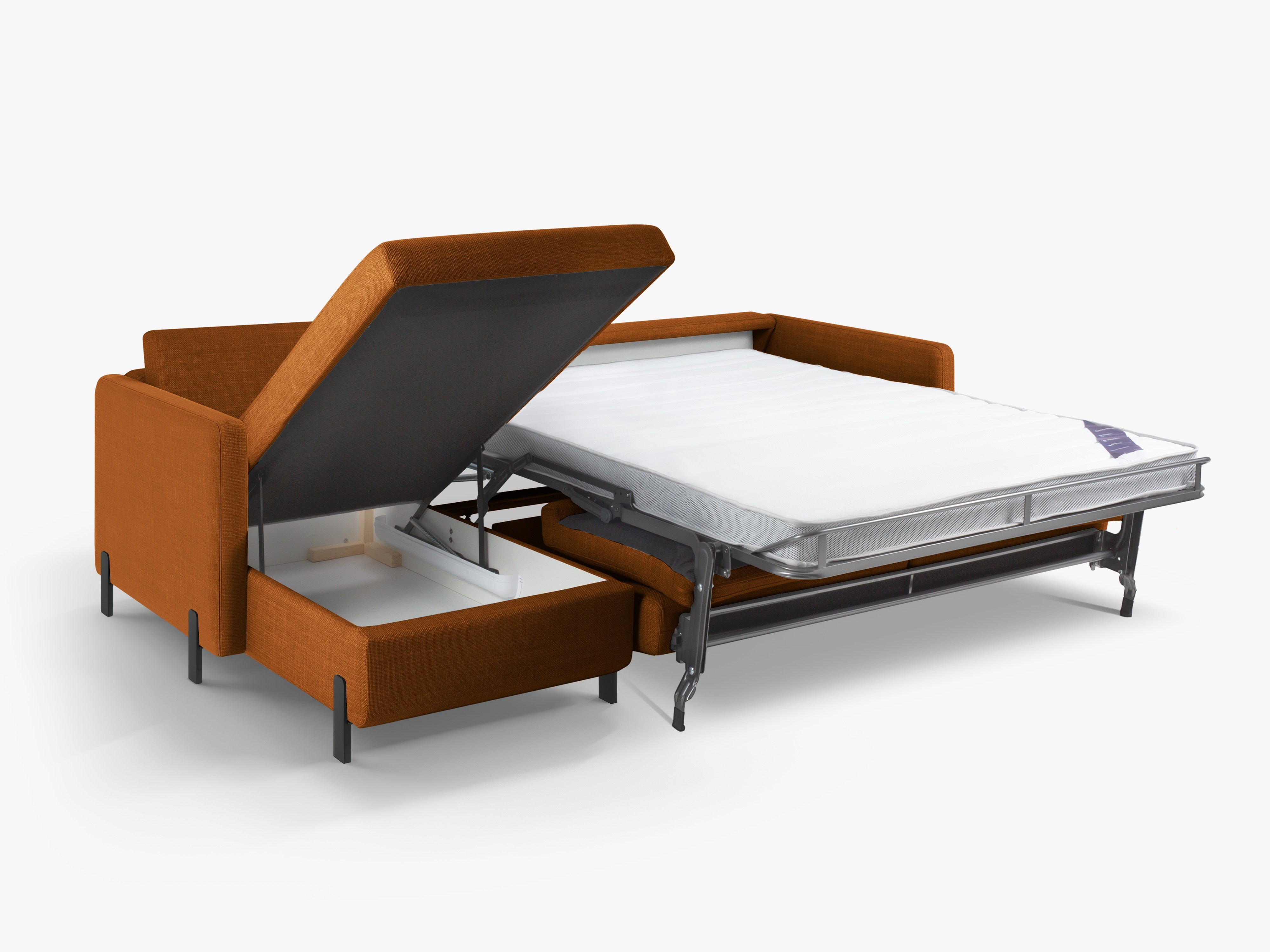 Left-sided corner sofa bed GLORIA brick chenille