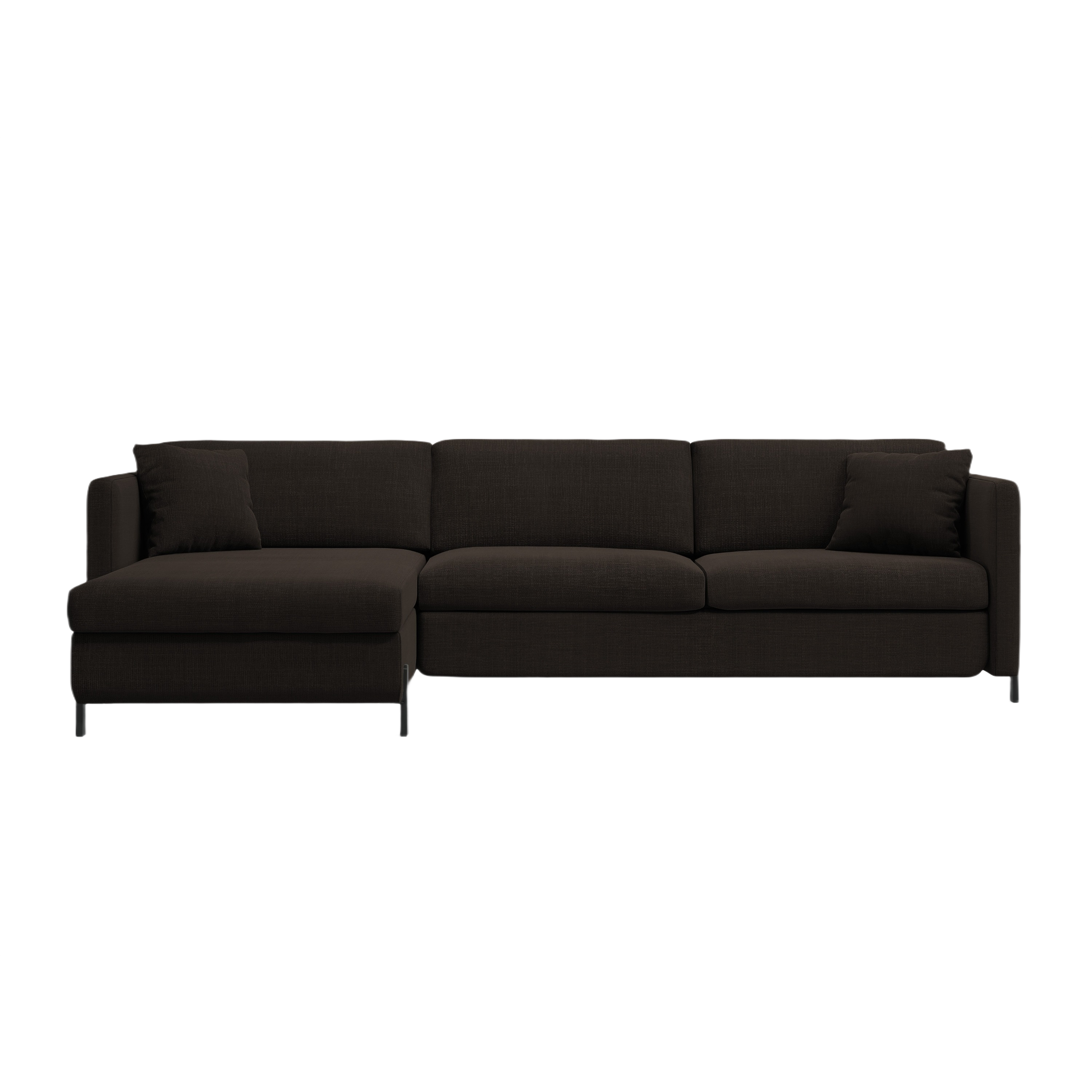Left-sided corner sofa bed GLORIA dark gray chenille