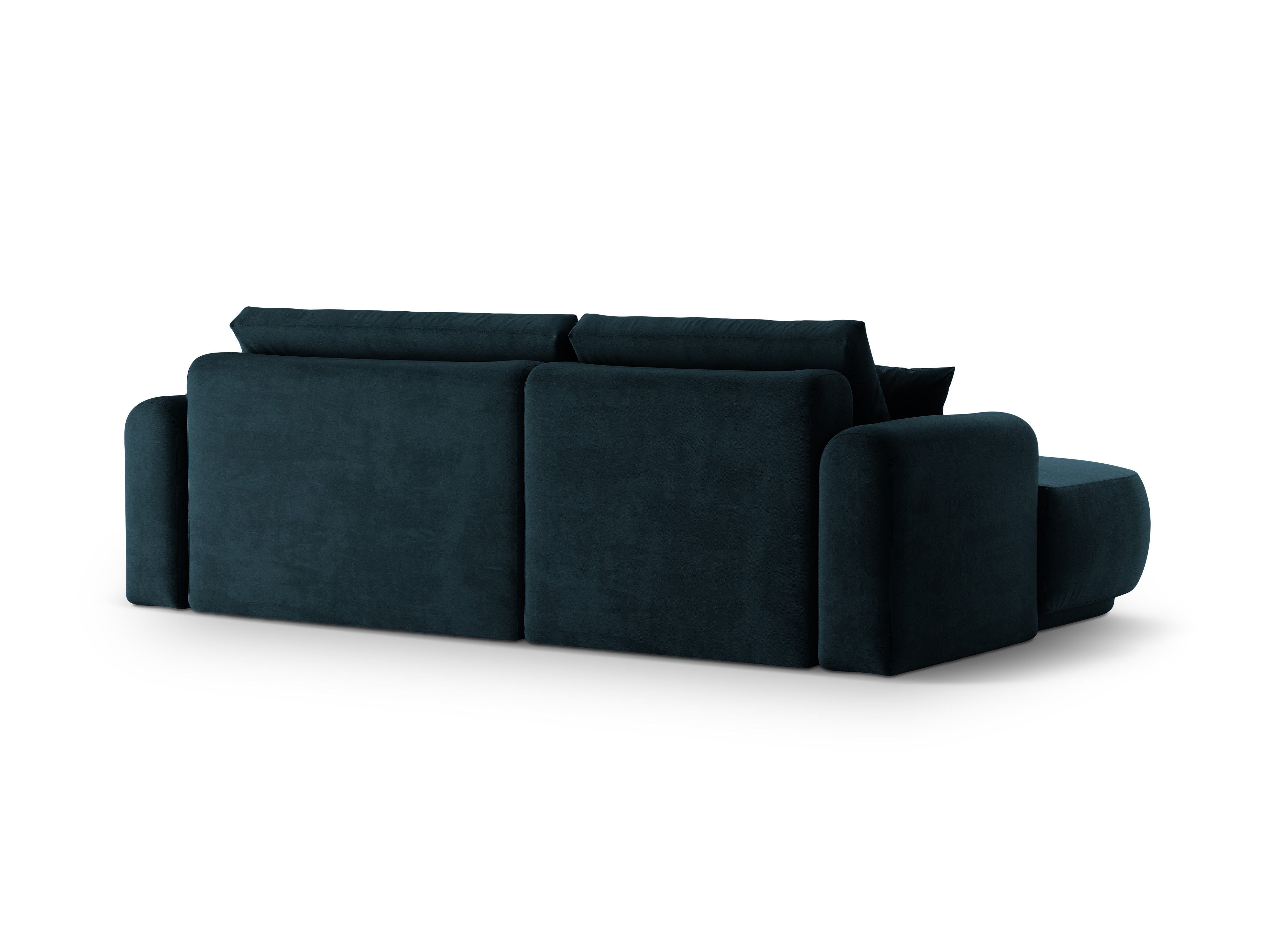 Velvet left -hand corner with sleeping function Ella Petrol navy blue