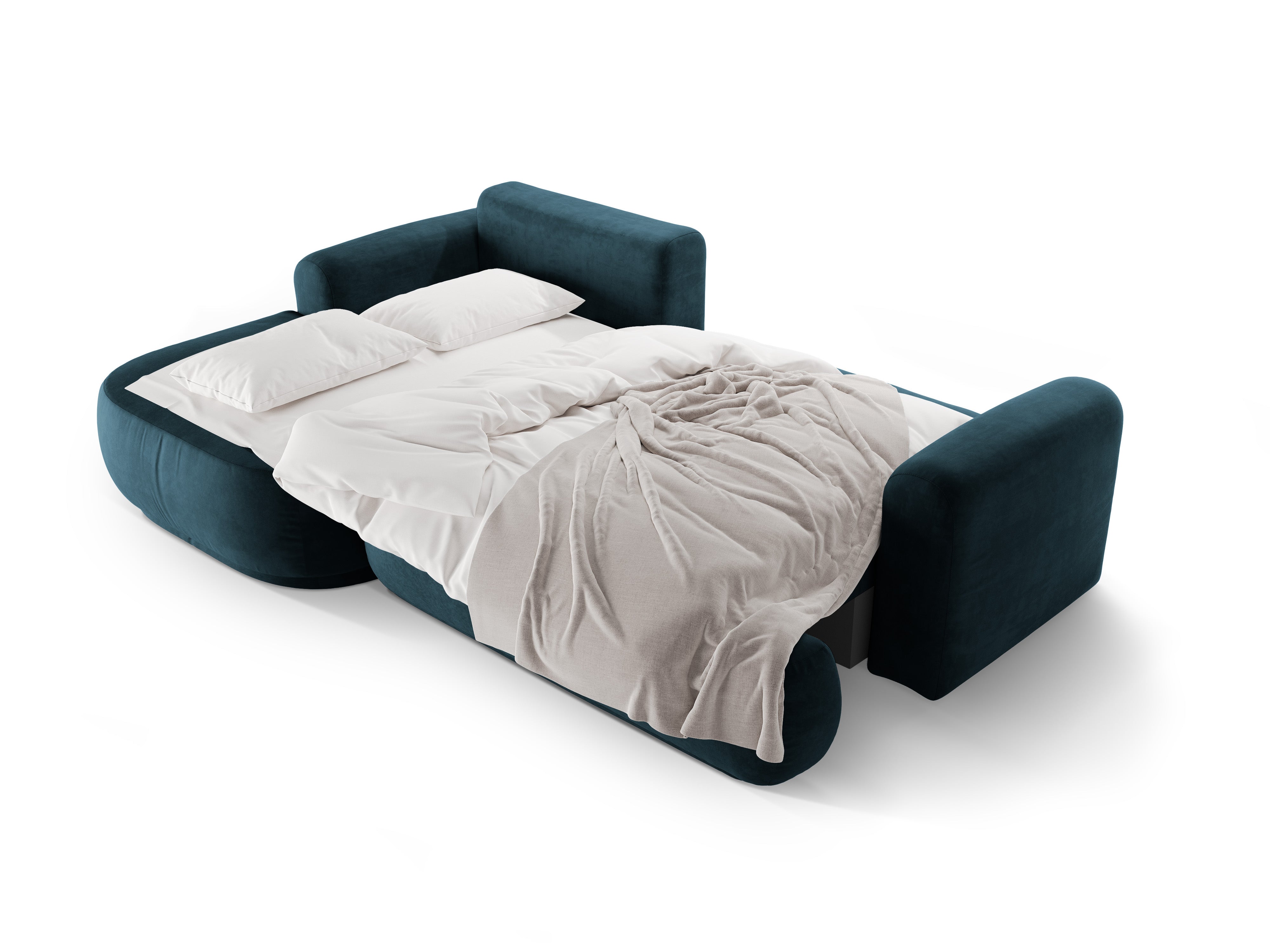 Velvet left -hand corner with sleeping function Ella Petrol navy blue