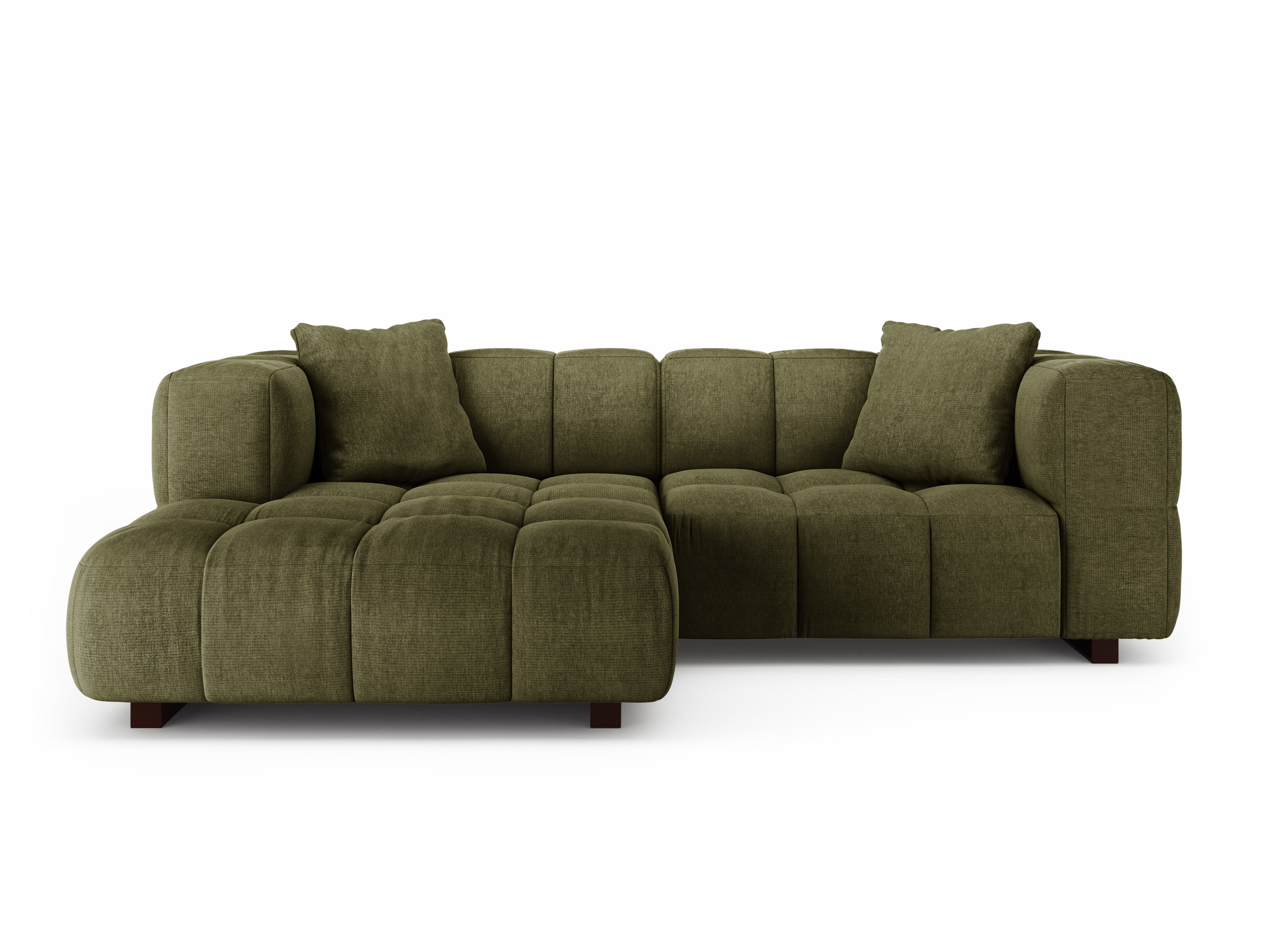 Left-facing corner sofa bed PUMA green mélange