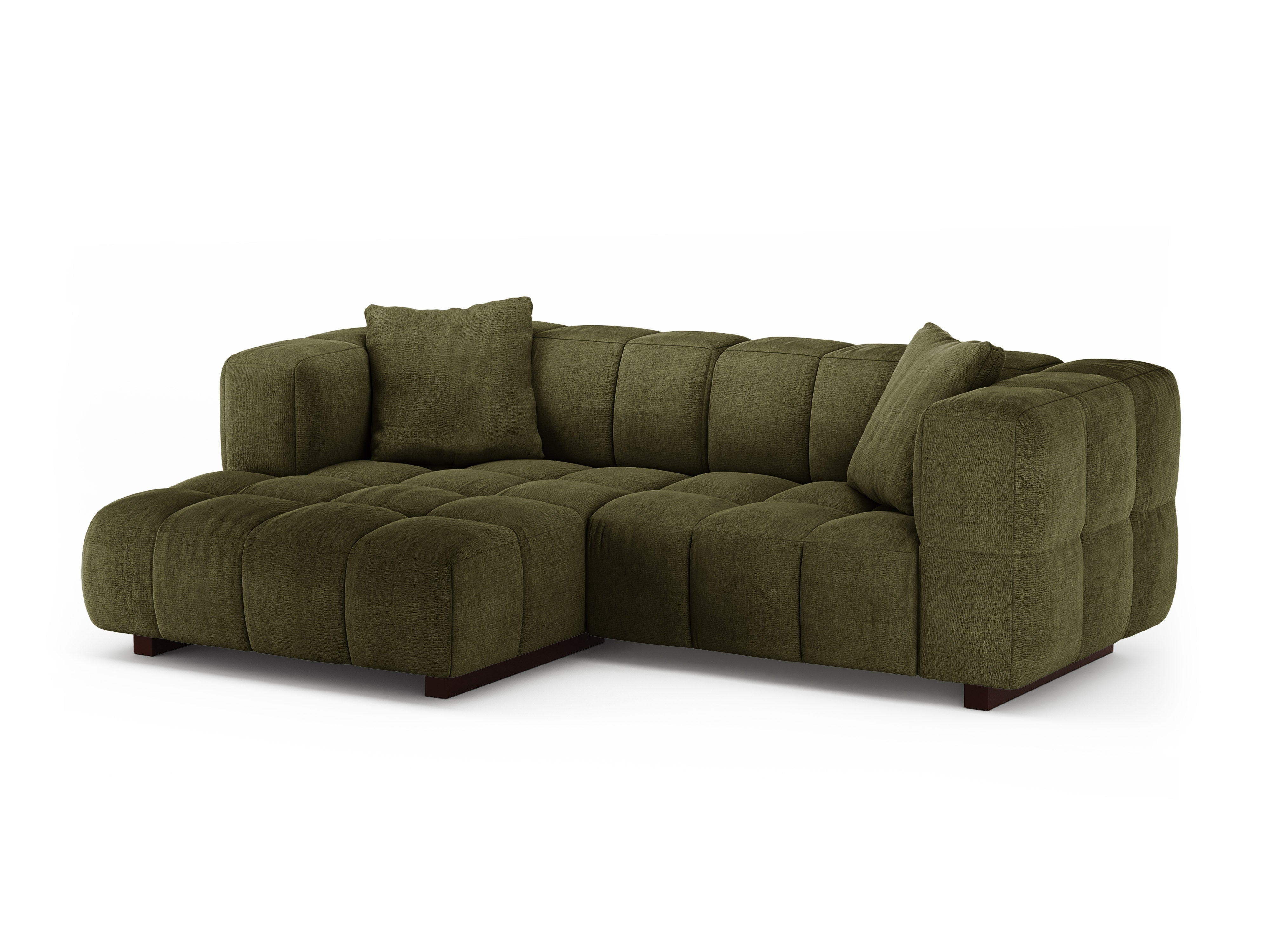 Left-facing corner sofa bed PUMA green mélange