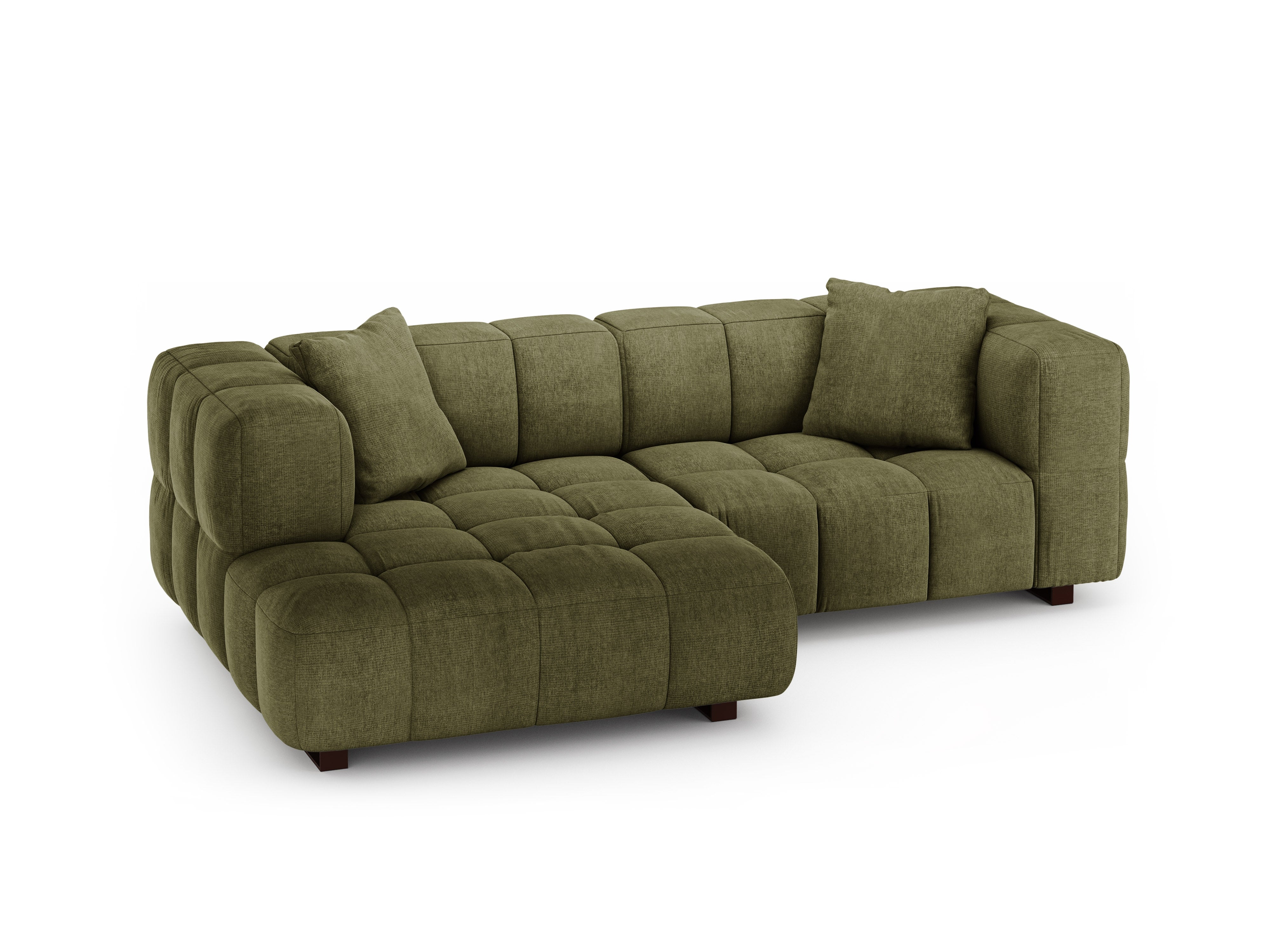 Left-facing corner sofa bed PUMA green mélange